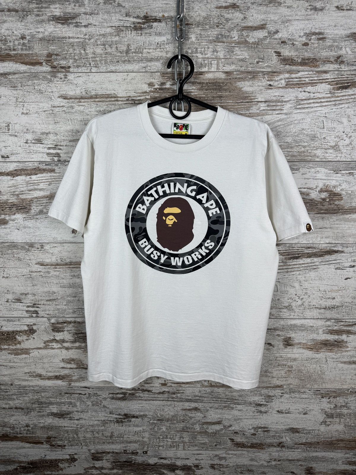 Mens Vintage A Bathing Ape Bape busy works T-Shirt tee japan