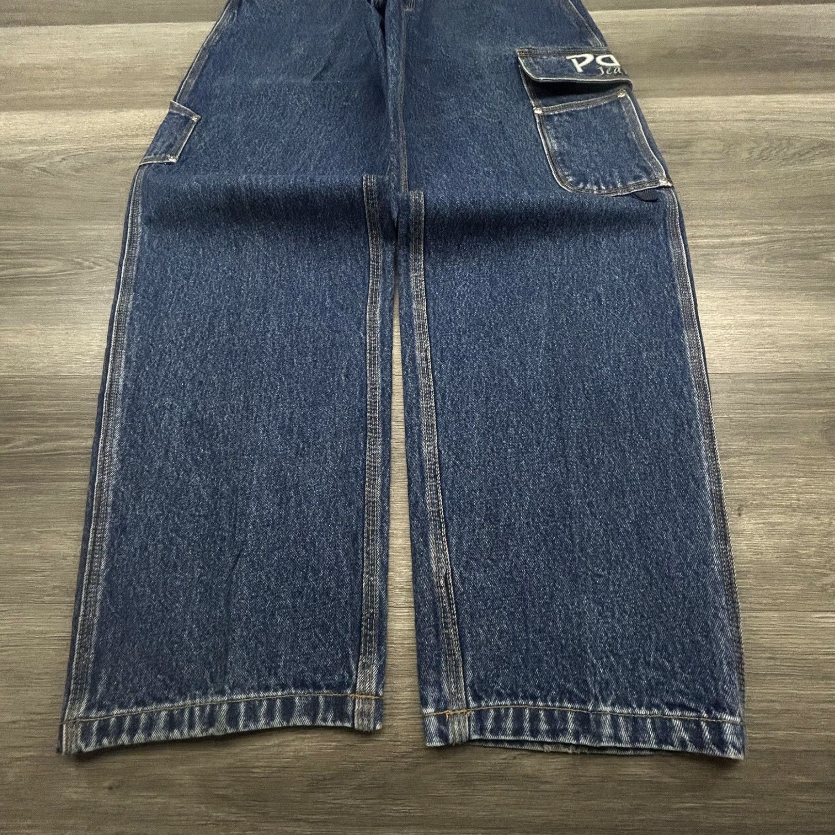 Vintage VINTAGE Paco Jeans Mens 32x32 Blue Baggy Cargo Carpenter Wide Leg Y2K Streetwear Size US 32 / EU 48 - 4 Thumbnail