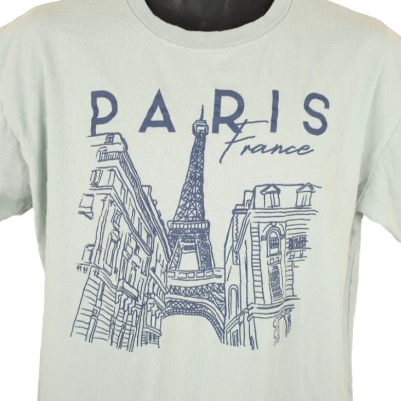Vintage VINTAGE Paris France T Shirt Mens Size Small Green OVERSIZED Destination Travel Tee Size US S / EU 44-46 / 1 - 2 Thumbnail