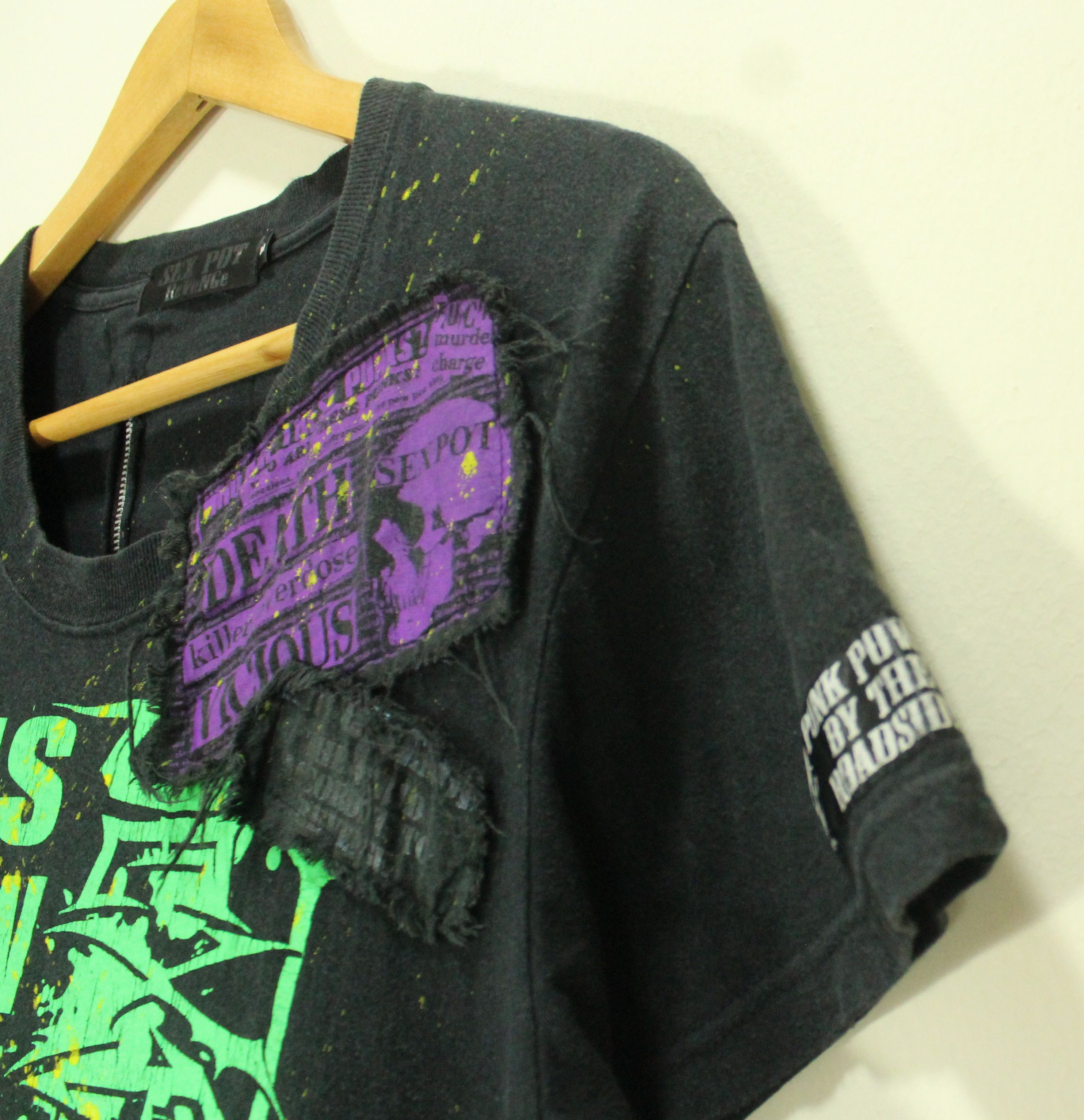 If Six Was Nine × Le Grande Bleu (L.G.B.) × Tornado Mart SEX POT REVENGE T Shirt Punk Style Patches Zipper Size US M / EU 48-50 / 2 - 4 Thumbnail