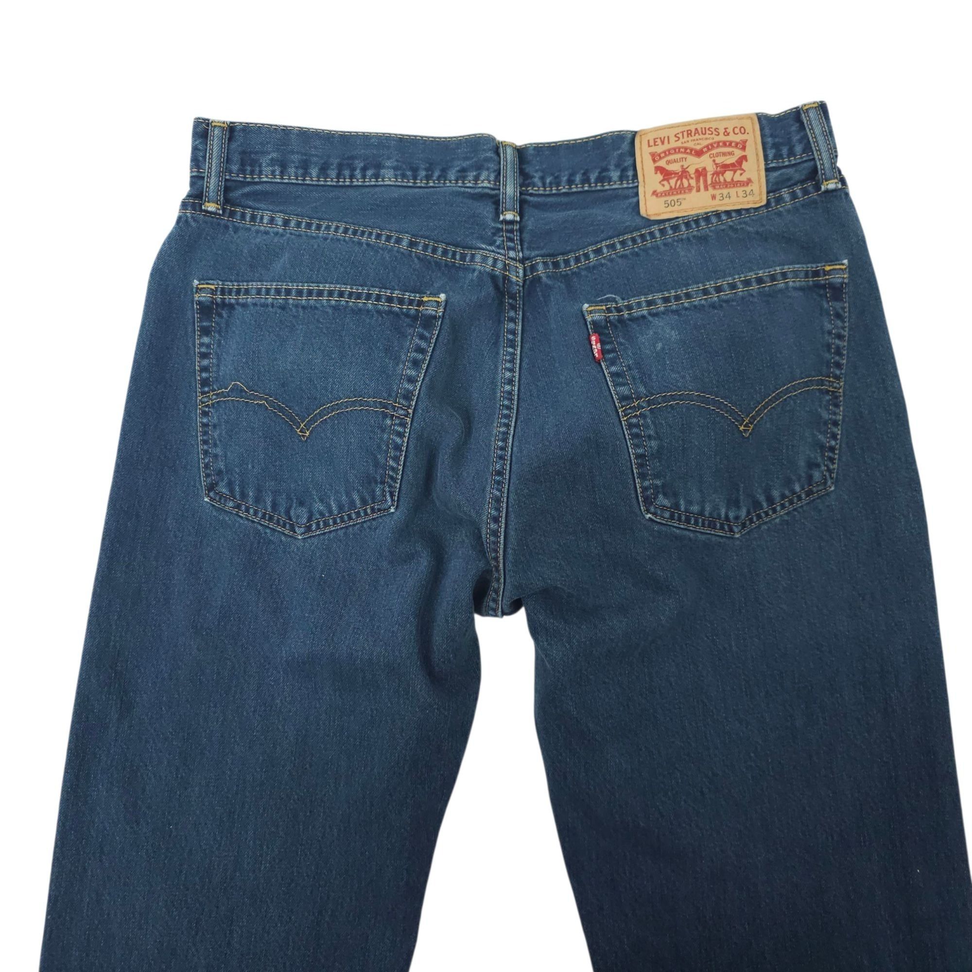 Levi's Levis 505 Straight Leg Jeans Mens 34x34 Regular Fit Size US 34 / EU 50 - 11 Thumbnail