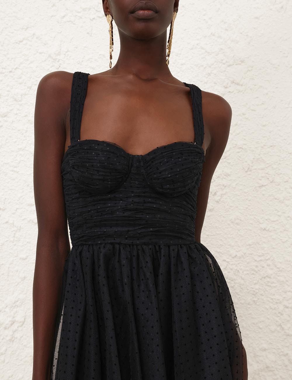 Zimmermann oc11z0825 Tulle Midi Dress in Black Size L / US 10 / IT 46 - 5 Thumbnail