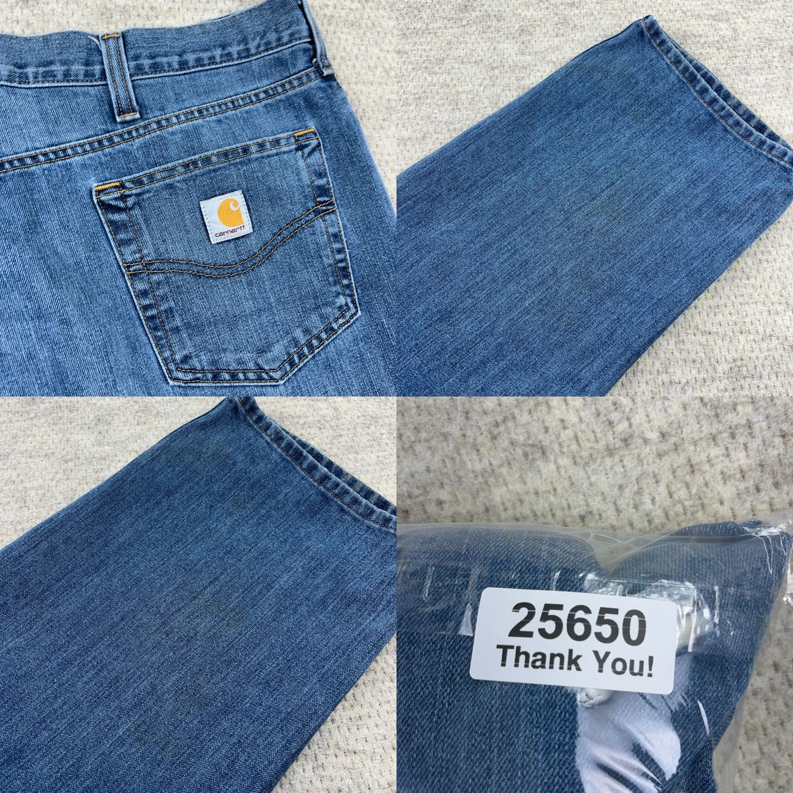 Carhartt Carhartt Jeans Men 44x32 Relaxed Fit Straight Leg Medium Wash Blue 5-Pocket Denim Work Wear Baggy Mens Size US 44 / EU 60 - 9 Thumbnail
