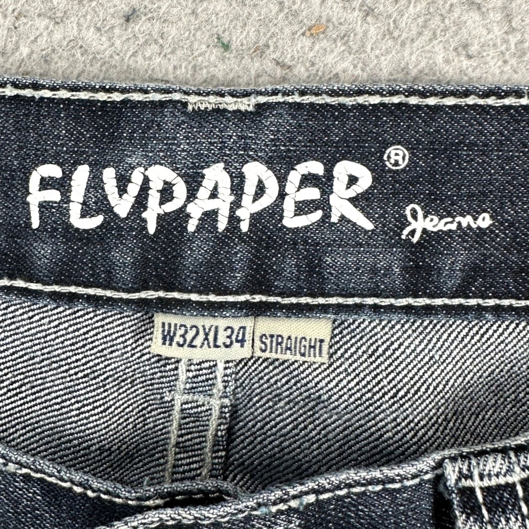 Denime FlyPaper Mens Straight Jeans 32X34 Blue Distressed 5 Pocket Casual Denim Pants Size US 32 / EU 48 - 4 Thumbnail