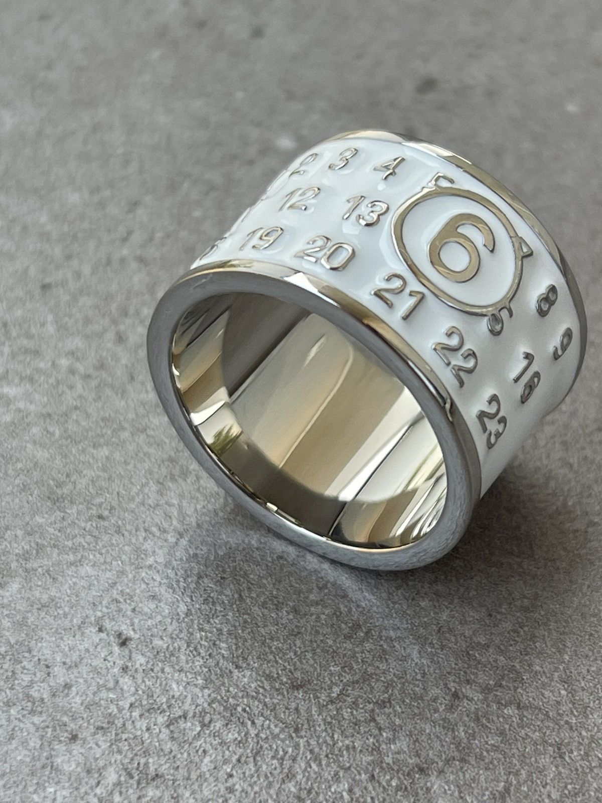 Maison Margiela !DS! SS24 Maison Margiela Numbers Silver White Ring Size ONE SIZE - 2 Thumbnail
