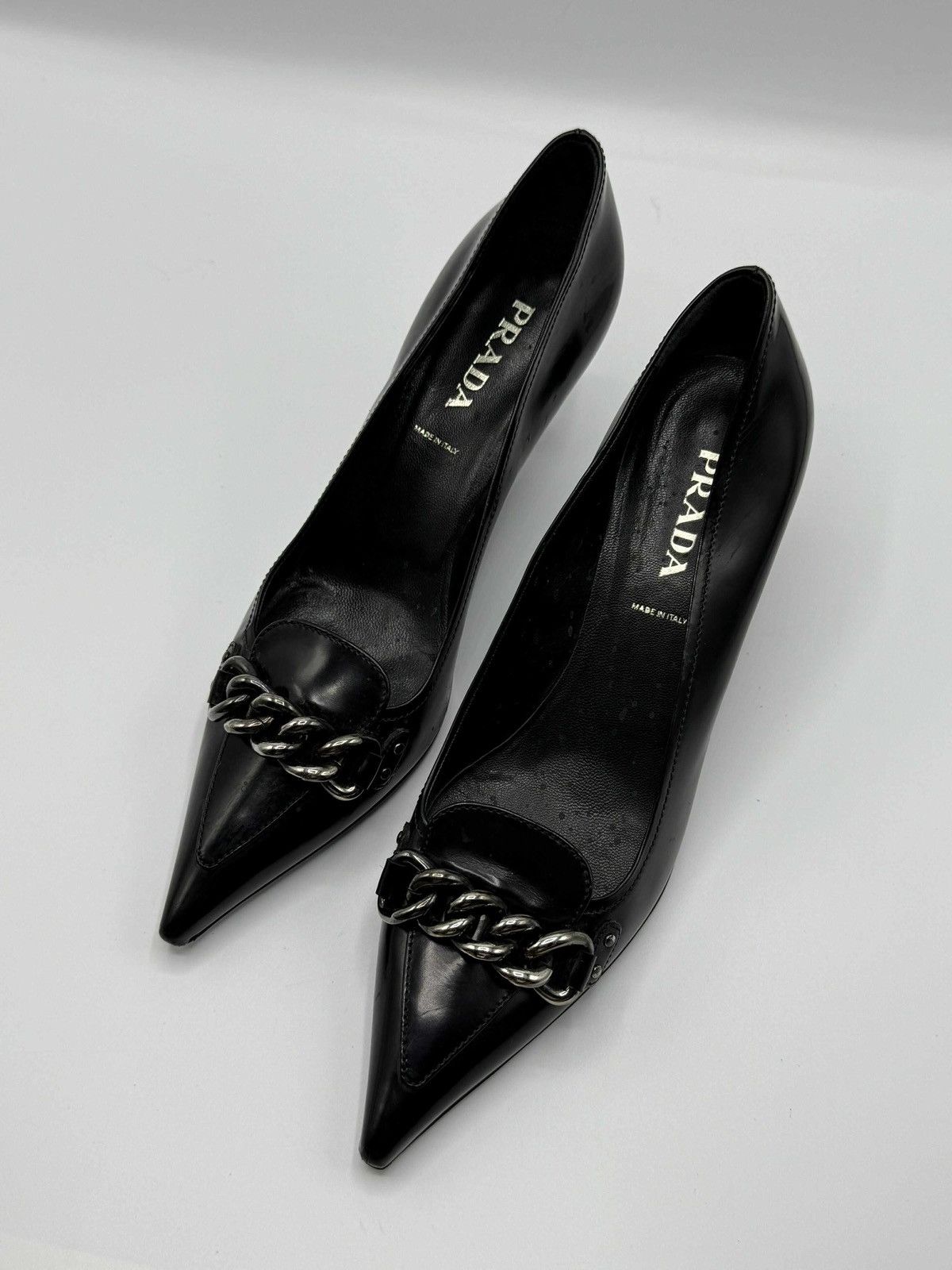 Prada Prada Patent Leather Bow Accents Pumps Size US 7 / IT 37 - 3 Thumbnail