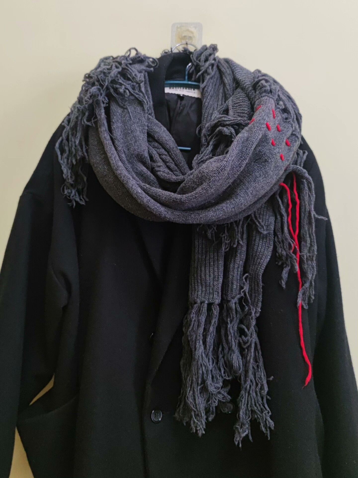 The Viridi-anne Thick Gray Wool Blend Scarf Size ONE SIZE - 1 Thumbnail