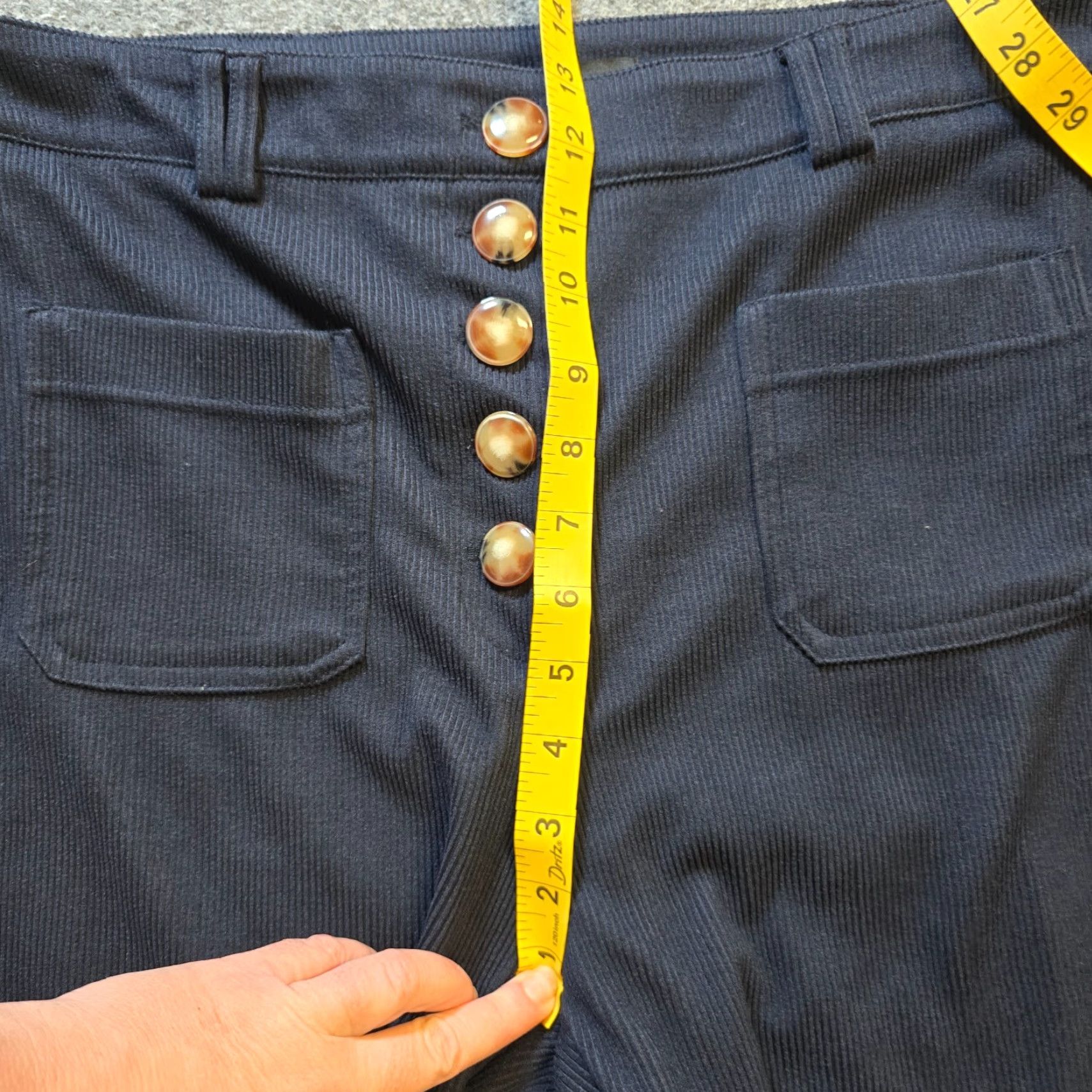 House of Harlow House of Harlow Pants Women Size 12 Blue Corduroy Wide-Leg Patch Pockets Casual Size 34" / US 12 / IT 48 - 6 Thumbnail