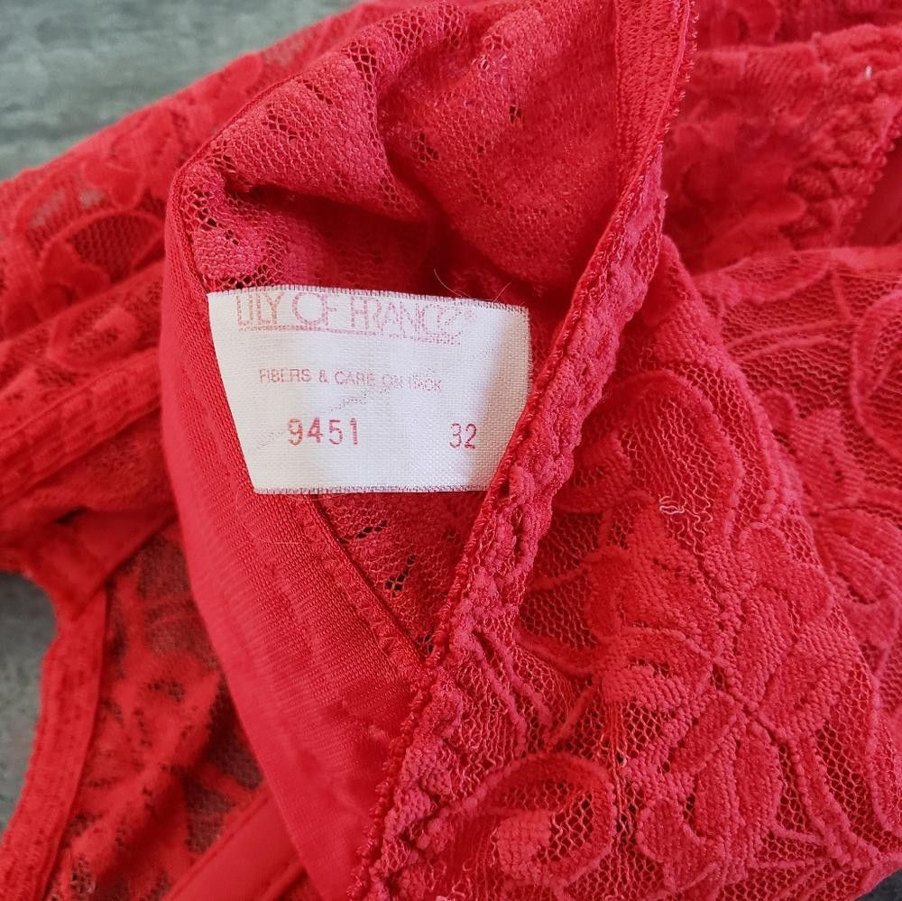 Designer Red Vintage Lily Of France Lace Bustier Corset Size ONE SIZE - 6 Thumbnail