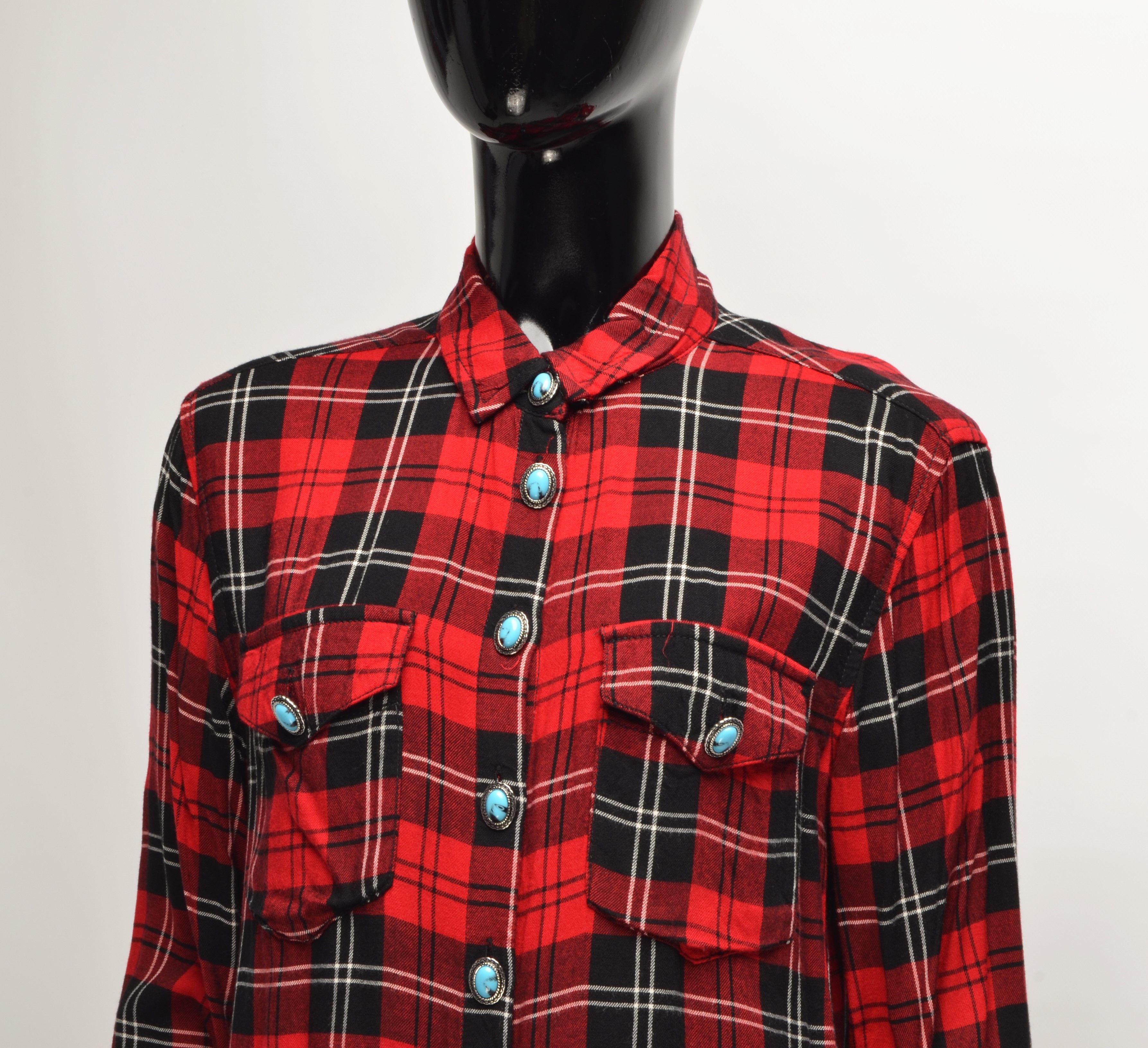 The Kooples The Kooples Paris Checkered Shirt With Decorated Buttons Size M / US 6-8 / IT 42-44 - 2 Thumbnail