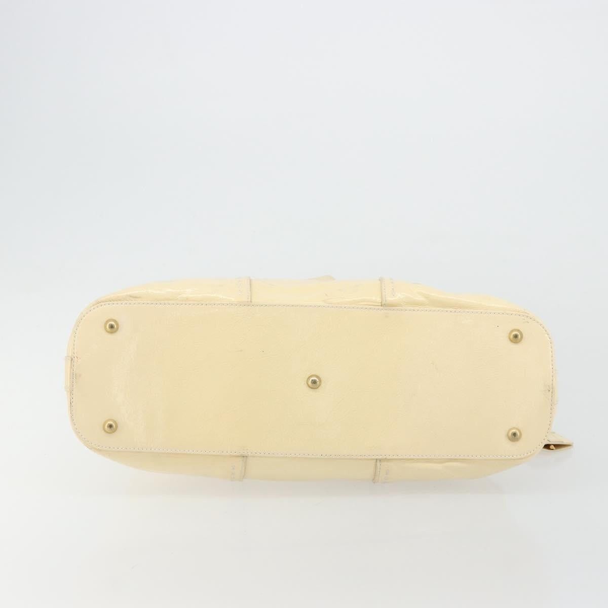 Saint Laurent Paris Saint Laurent Patent Leather Muse Toe Handbag Ivory Size ONE SIZE - 12 Thumbnail
