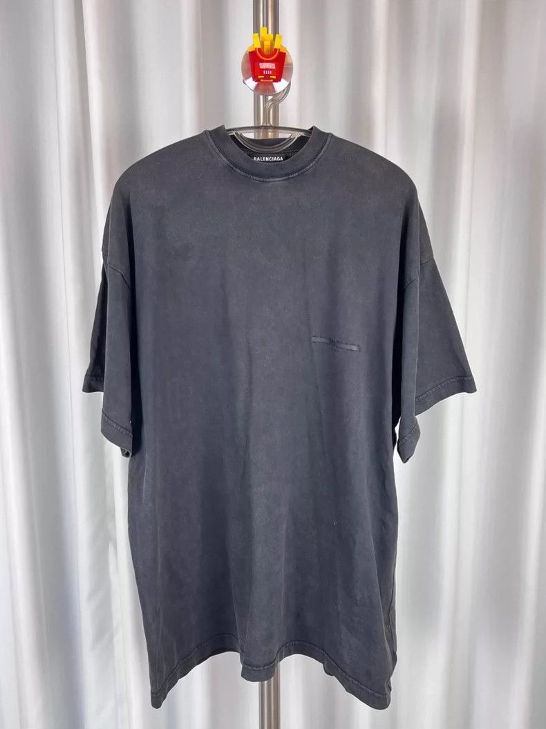Balenciaga Balenciaga Black Covered Logo Short Sleeve - dmc Size US S / EU 44-46 / 1 - 1 Thumbnail
