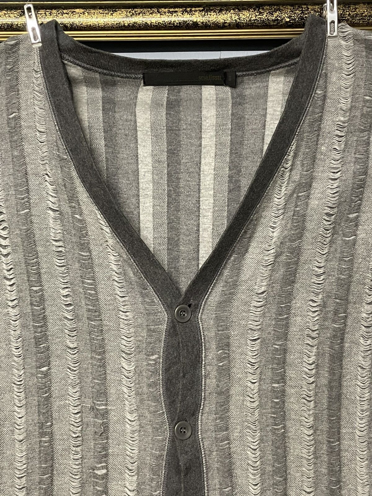 Schlussel Vintage Japan Designer Schlussel Distressed Grunge Cardigan Size US M / EU 48-50 / 2 - 3 Thumbnail