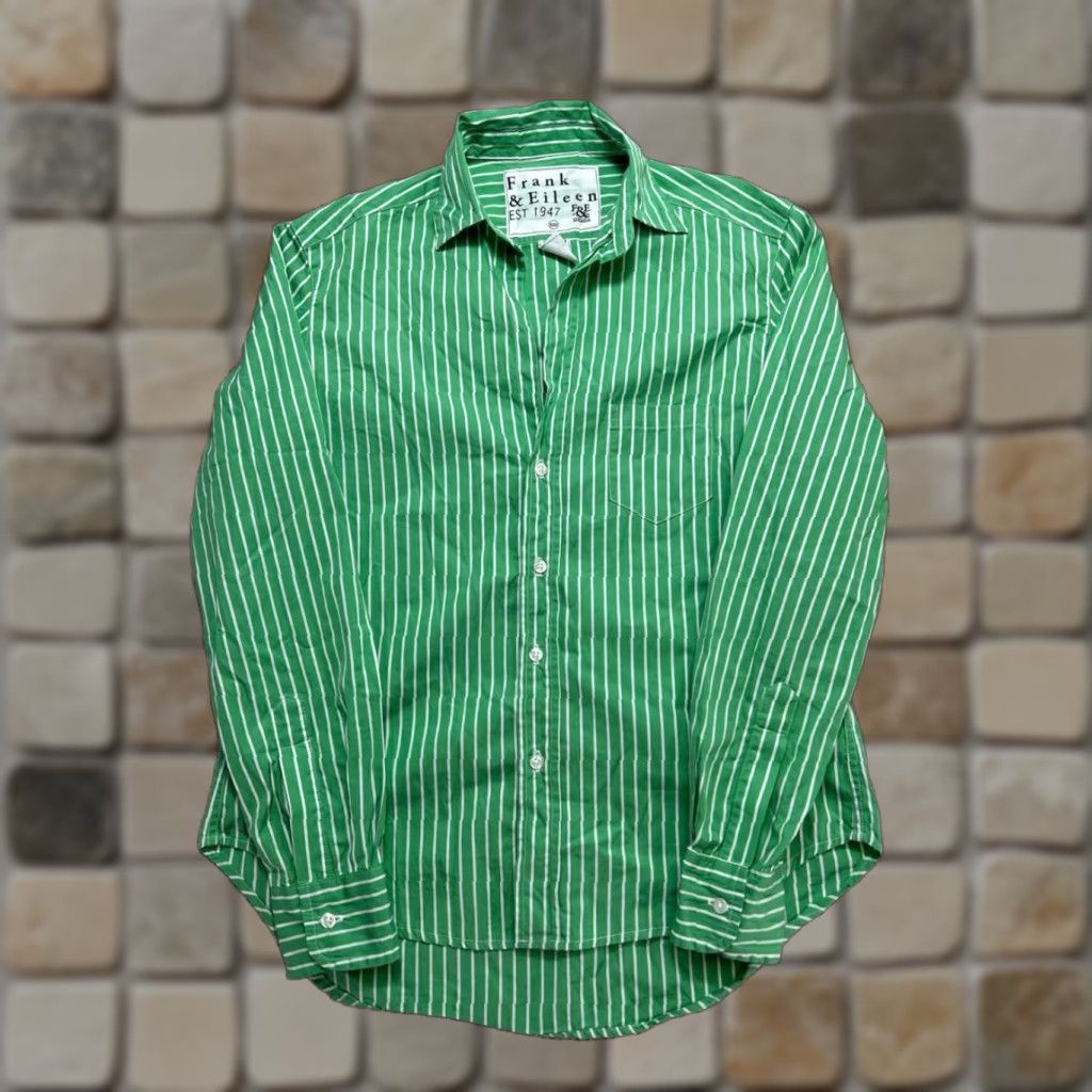 Frank & Eileen Frank & Eileen Shirt Womens XS Green White Cotton Blouse Size XXS / US 00 / IT 34 - 1 Thumbnail