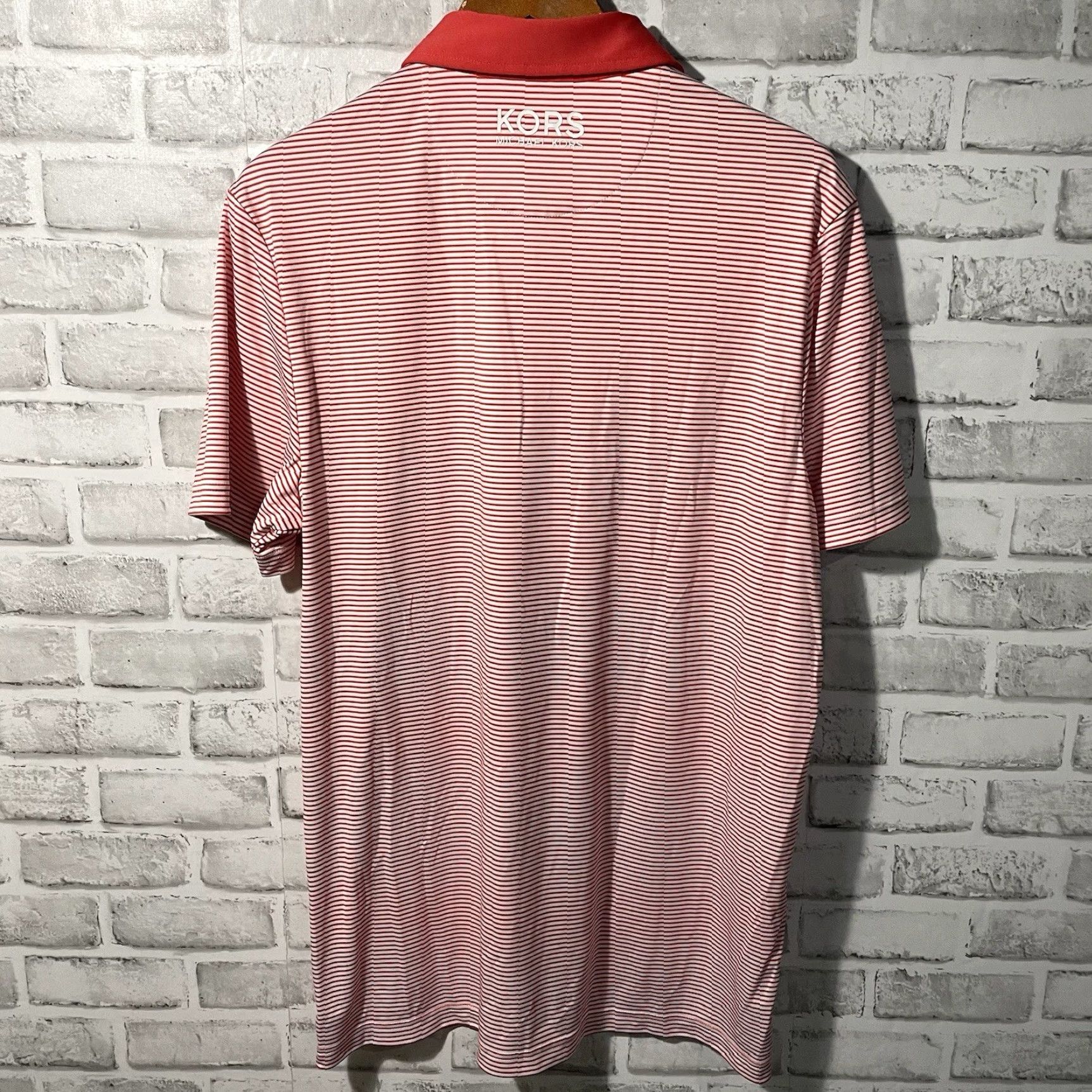 Michael Kors Michael Kors Polo Shirt Mens Size M Red Striped Athletic Stretchy Shirt Size US M / EU 48-50 / 2 - 5 Thumbnail