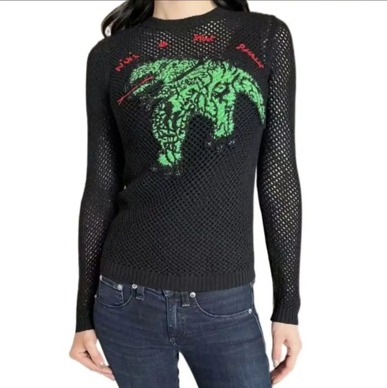 Dior Dior Black Embroidered Long Sleeve Sweater 0089 Size XS / US 0-2 / IT 36-38 - 1 Thumbnail
