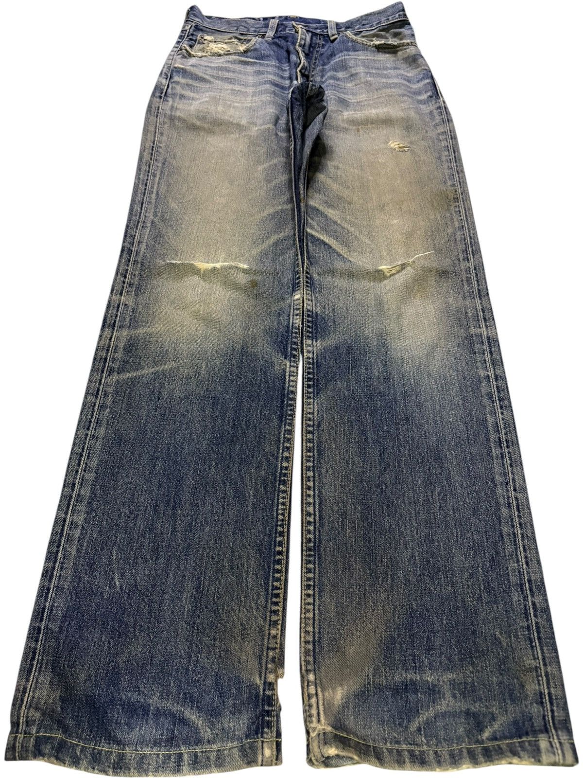 Levi's Vintage 90s Levis 502 Rusty Mud Wash Distressed Loose Jeans Size US 29 - 1 Thumbnail