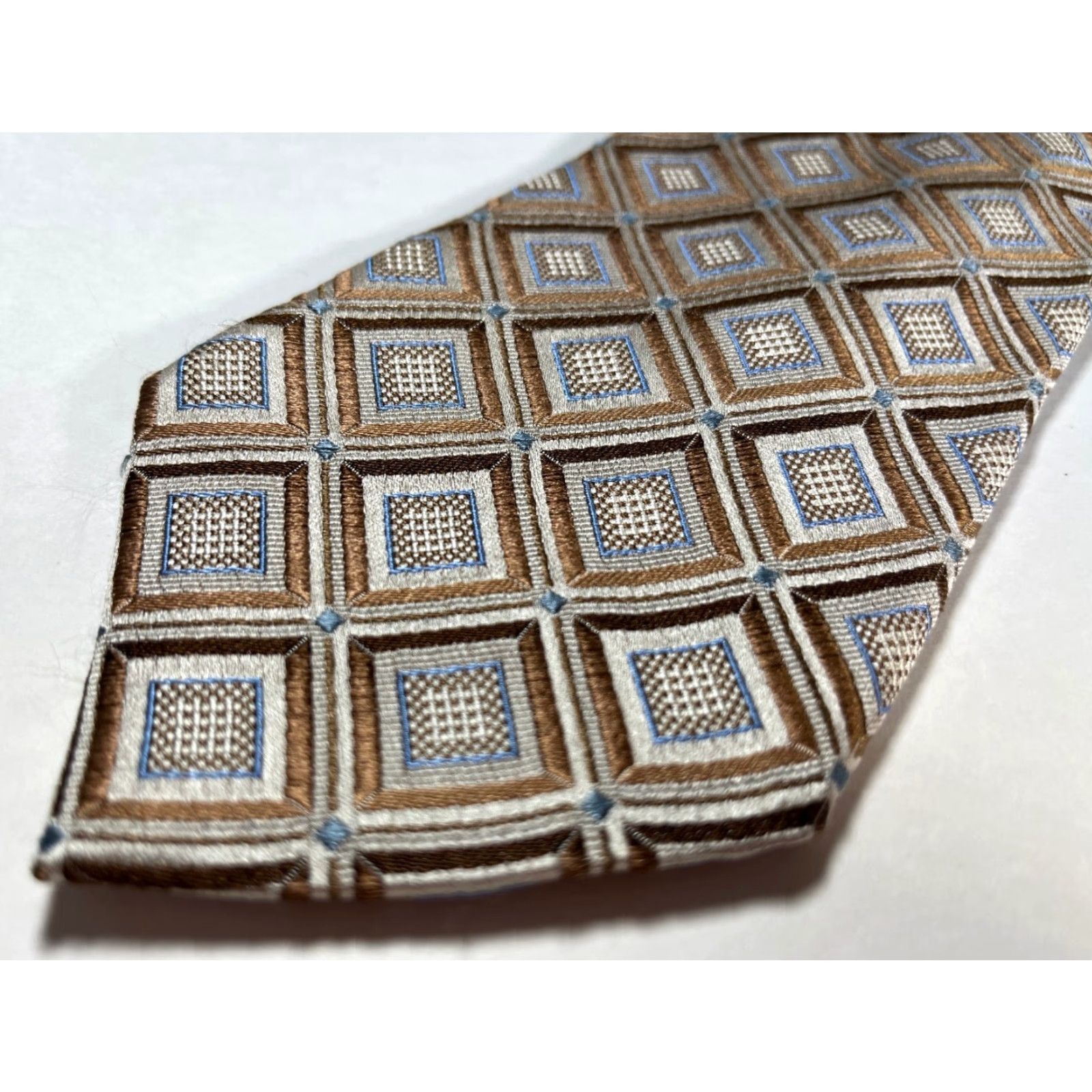 Ermenegildo Zegna Ermenegildo Zegna Men’s Tie Geometric Silk Woven Made in Italy Long Wide Multicolor Adult Mens Size ONE SIZE - 4 Thumbnail
