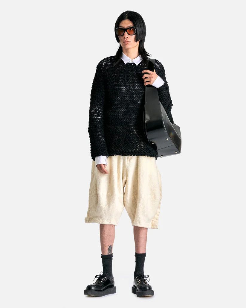 Comme des Garcons Homme Plus o1s1v1r1oon0925 Brushed Wool Shorts in Off White Size US 32 / EU 48 - 6 Thumbnail