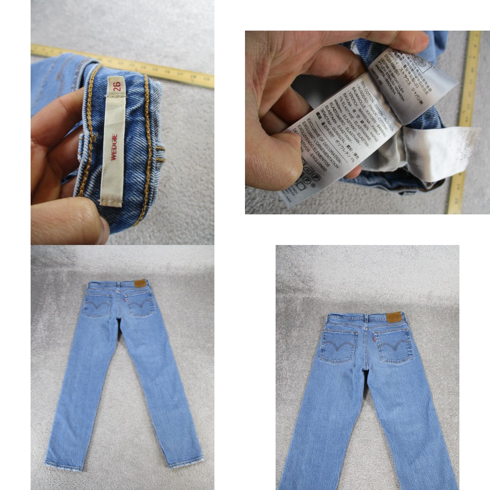 Levi's Levi's Wedgie Tapered Jeans Womens 26 Light Wash Denim Mid Rise Button Fly Size 26" / US 2 / IT 38 - 8 Thumbnail