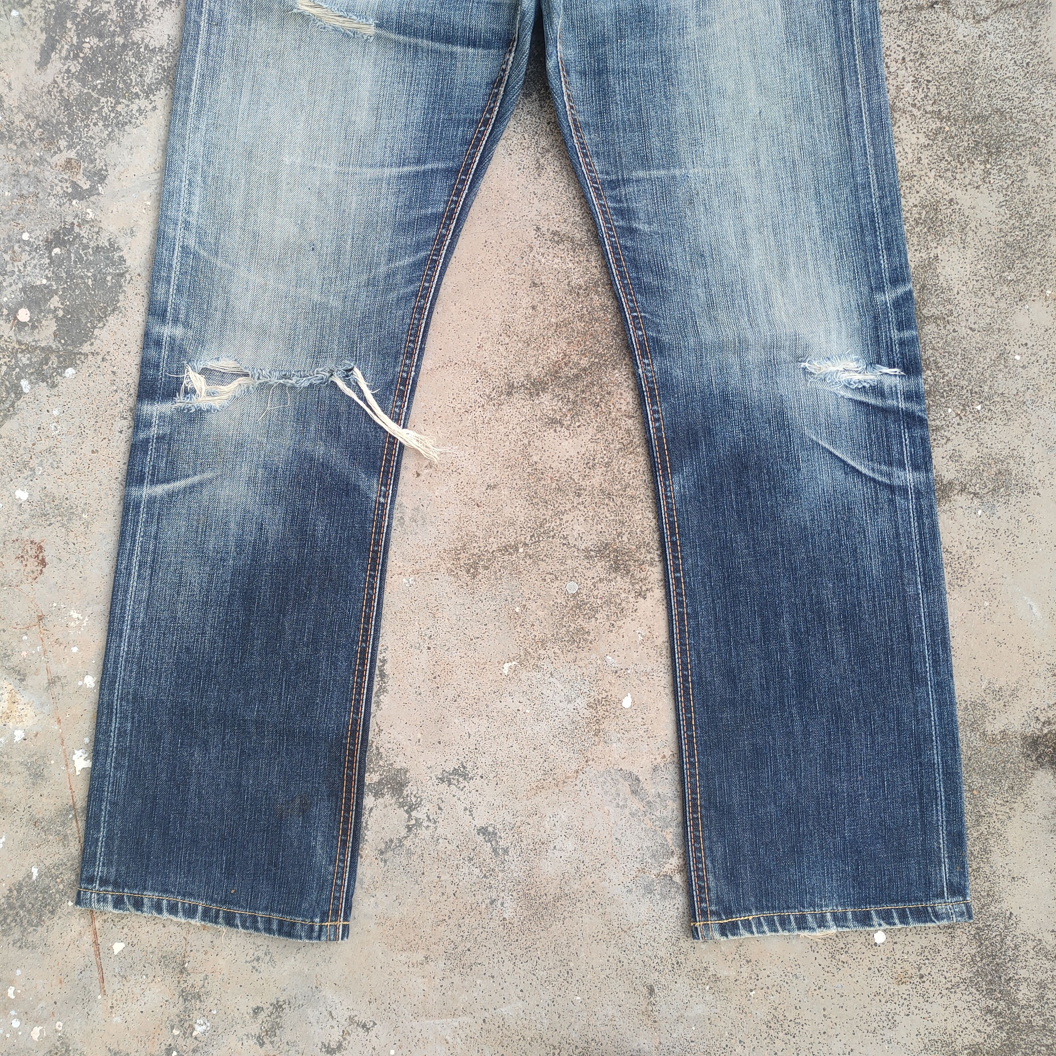 Edwin VINTAGE EDWIN JAPAN FADED RIPPED JEANS DENIM PANTS Size US 31 - 3 Thumbnail
