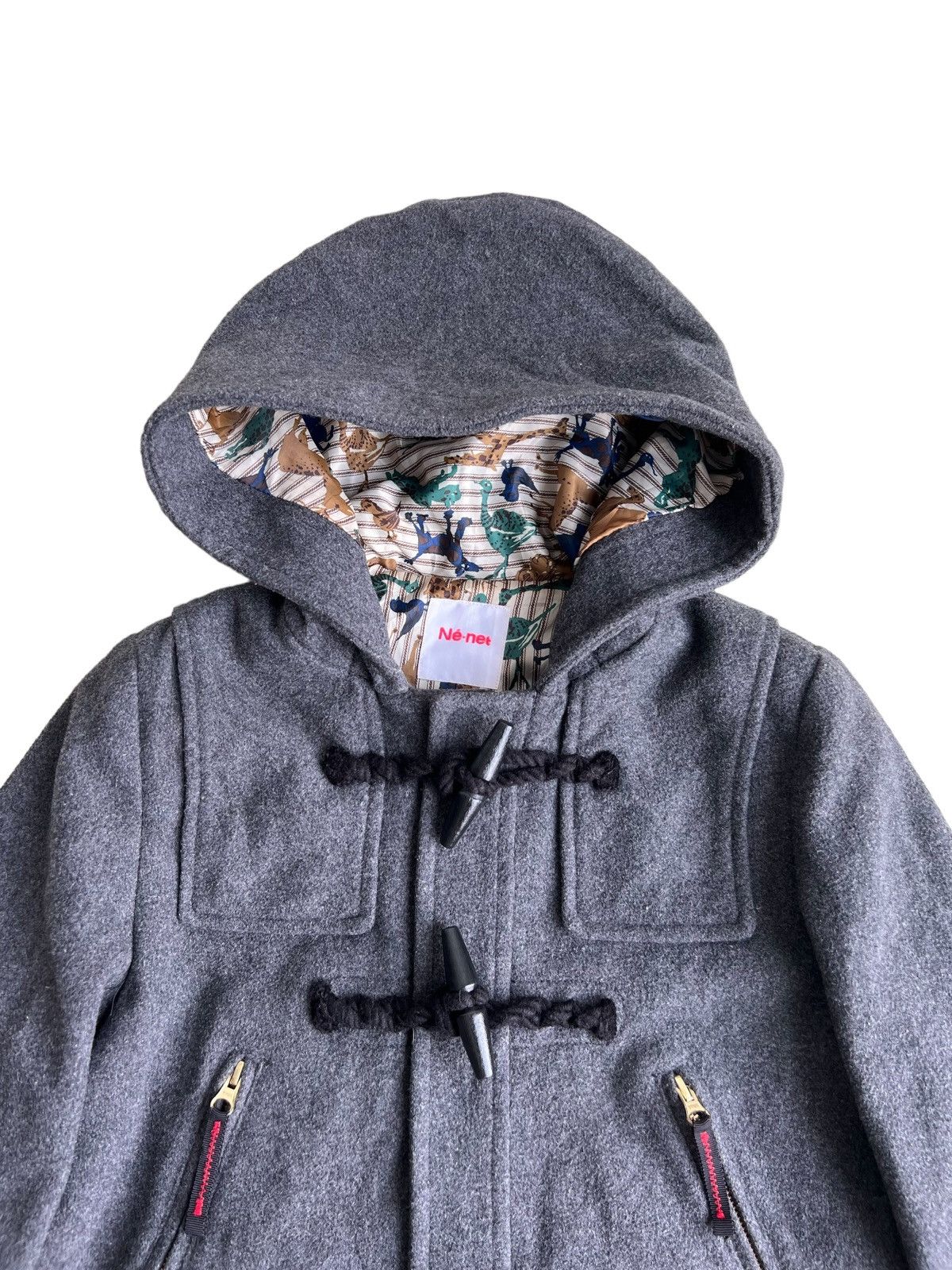 Final Home OG Ne-Net 🇯🇵 Cats Animal Print Wool Blend Duffle Coat Size US S / EU 44-46 / 1 - 4 Thumbnail