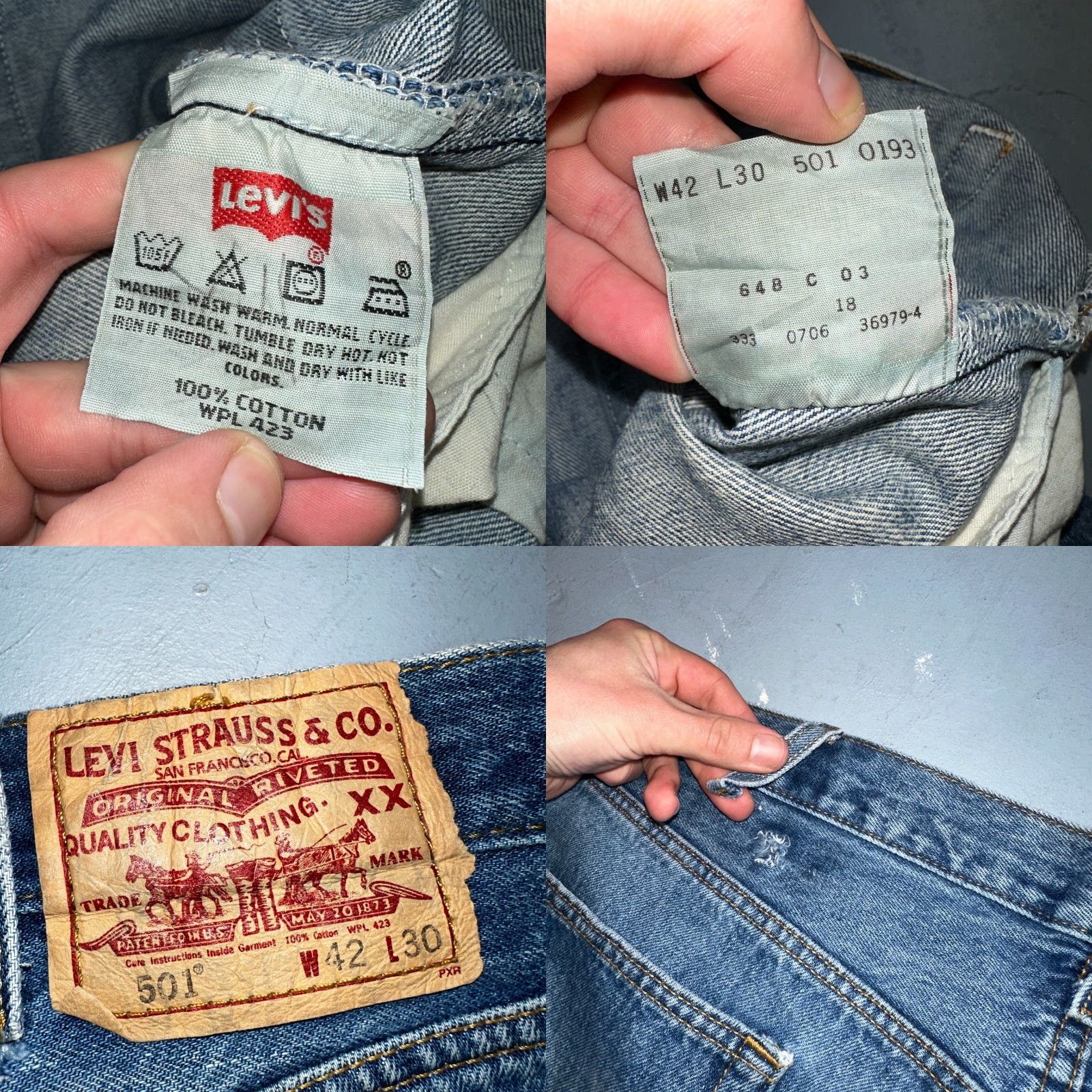 Levi's Levi's 501 Vintage 90s XX Straight Jeans 42x30 Light Wash Blue Mid Rise Men Regular 42 Inseam 30 Levi's 501 Series 90s Vintage Straight Jeans Mens Size US 42 / EU 58 - 9 Thumbnail