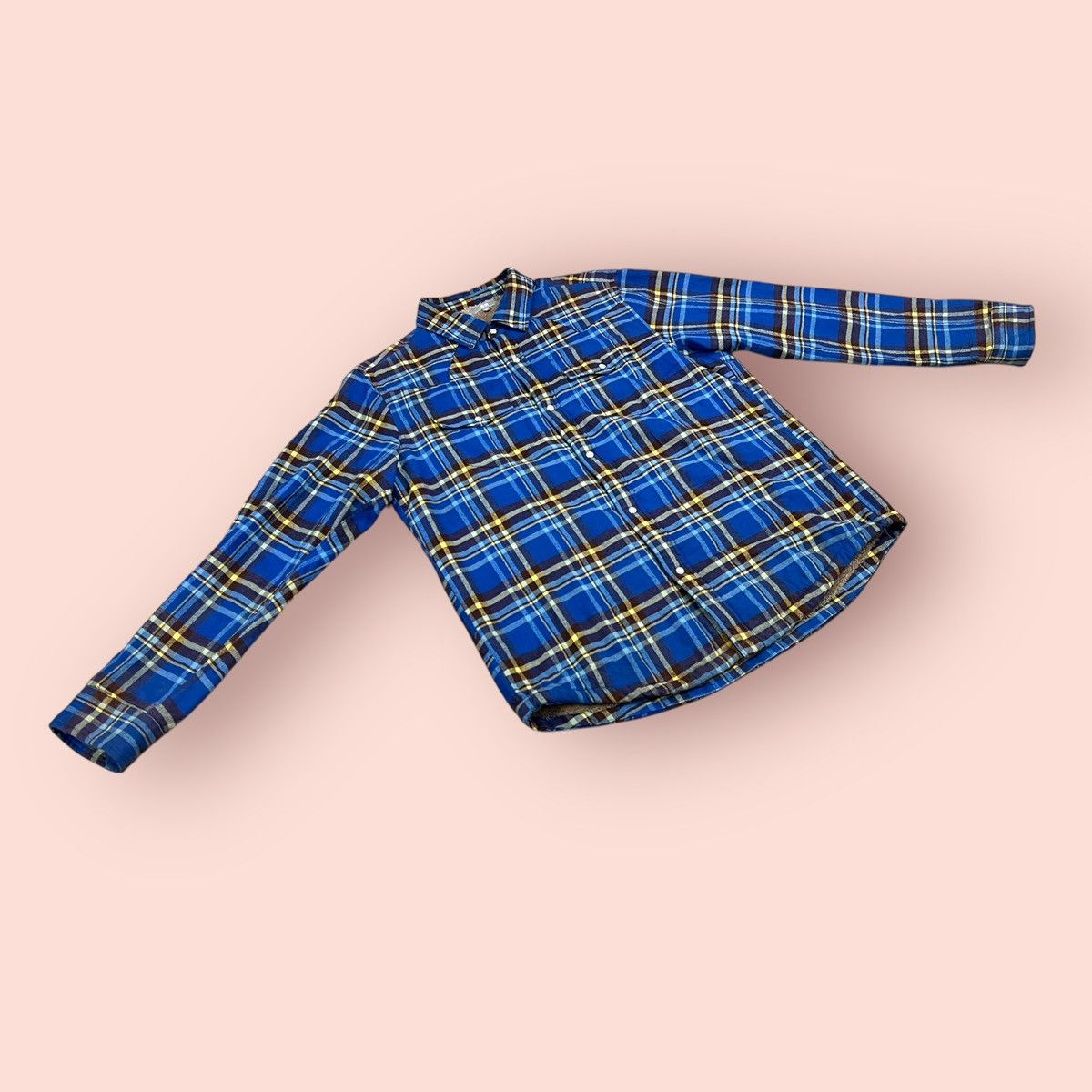 Flannel × Japanese Brand × Uniqlo VINTAGE UNIQLO WESTERN DESIGN DOUBLE CHEST POCKET FLANNEL Size US XL / EU 56 / 4 - 6 Thumbnail