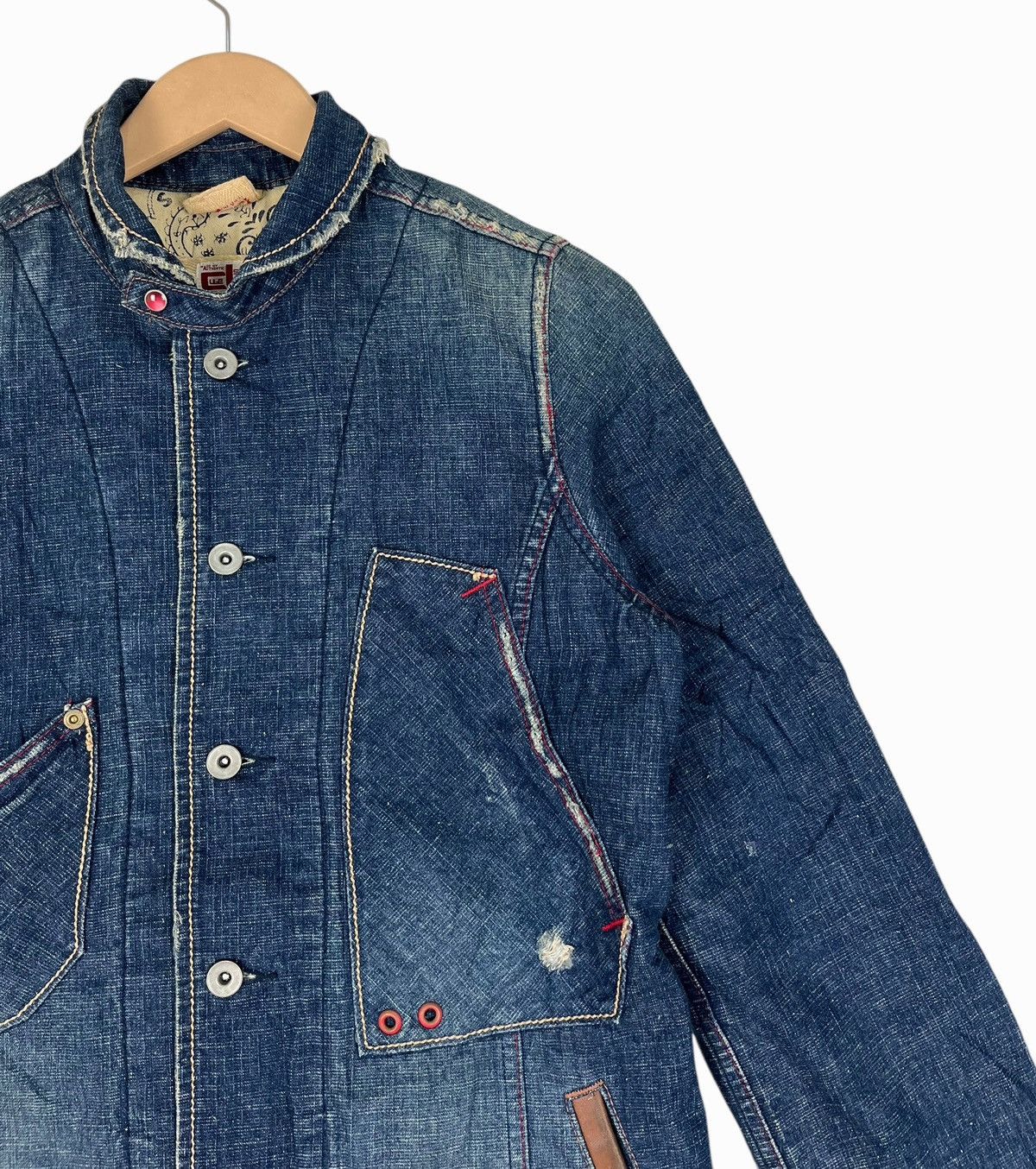 Japanese Brand Japanese Brand Cube Sugar Distressed Style Denim Jacket Size US S / EU 44-46 / 1 - 6 Thumbnail