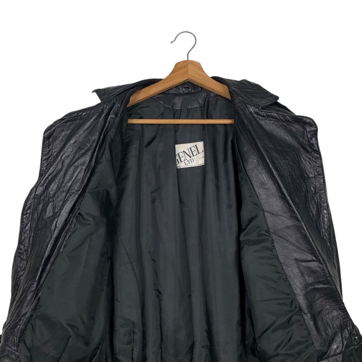 Vintage GENEL England Real Leather Double Collar Jacket #2164-C95 Size US L / EU 52-54 / 3 - 12 Thumbnail