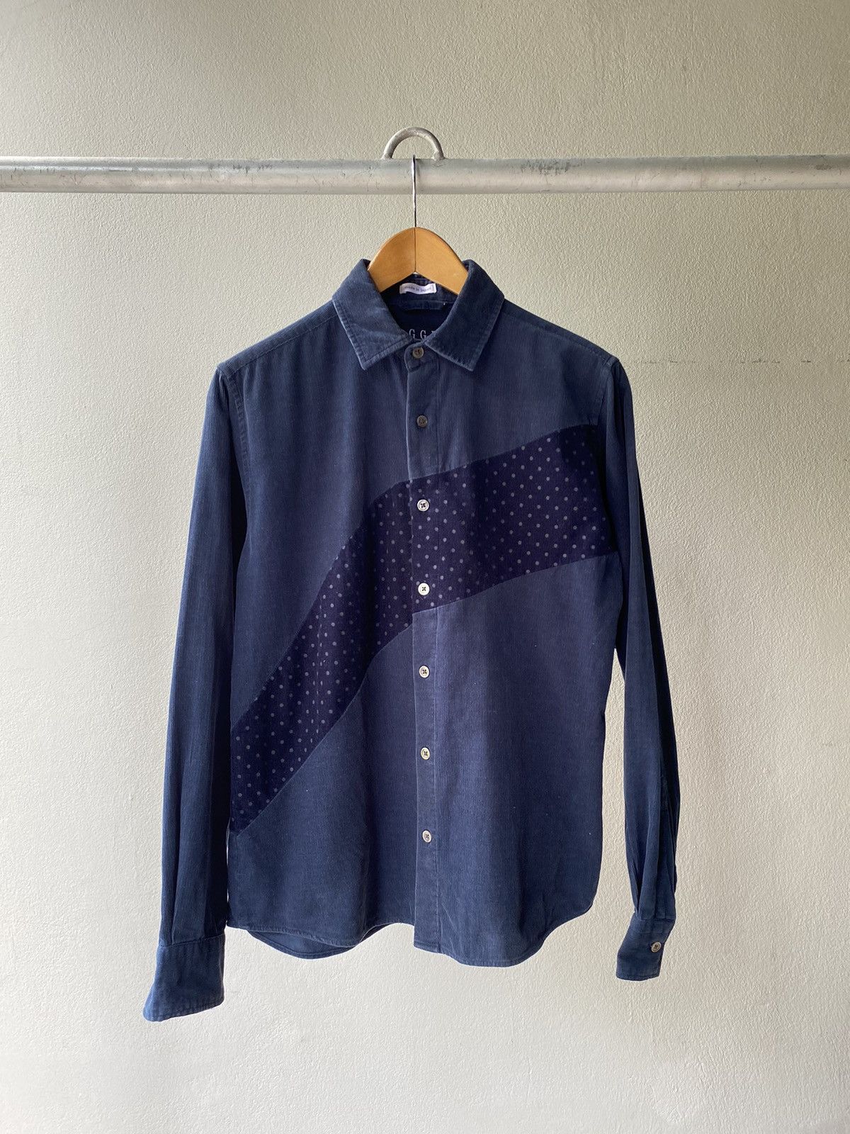 Designer × Japanese Brand G G D Navy Shirt with Polka Dot Panel Detail Size US M / EU 48-50 / 2 - 12 Thumbnail