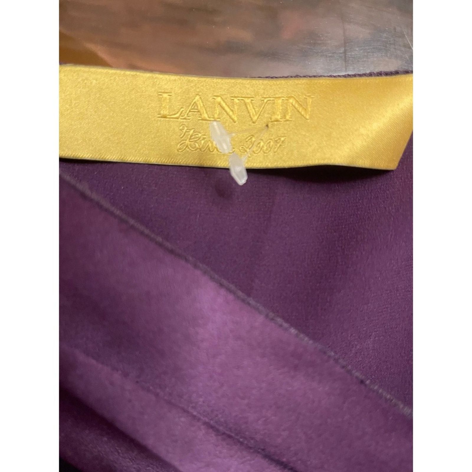 Lanvin Lanvin Paris Purple Satin Twist Front V-Neck Dress Sz 42 Size L / US 10 / IT 46 - 9 Thumbnail
