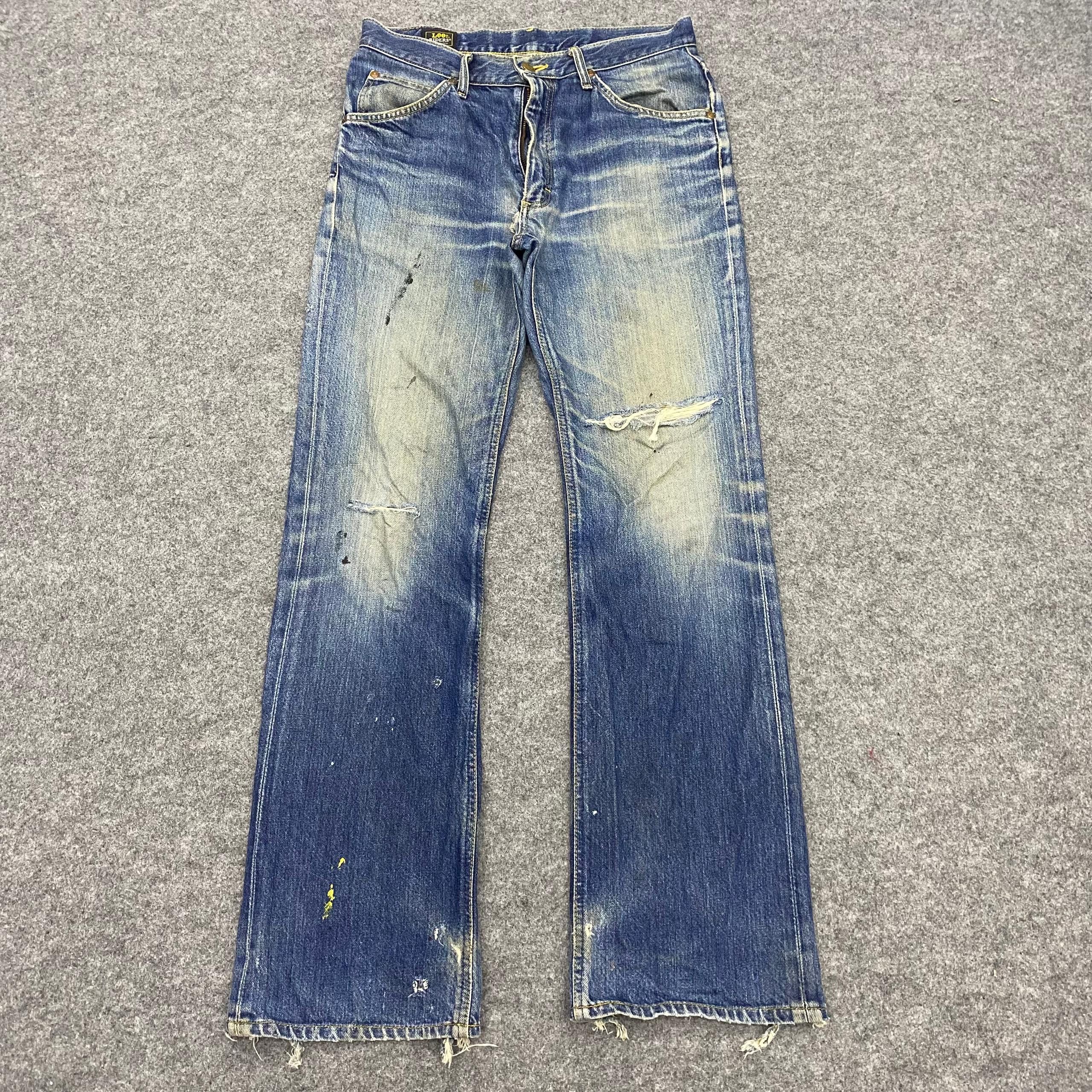 If Six Was Nine 💥Flare💥Vintage Lee Riders Distressed Denim Size US 32 / EU 48 - 1 Thumbnail