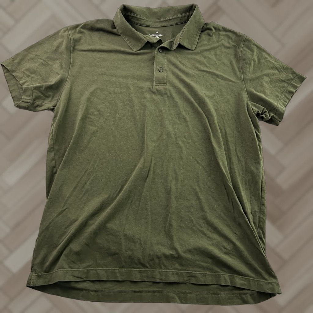 Fabletics Fabletics Polo Shirt Short Sleeve Cotton Modal Stretch Men's XL Green Size US XL / EU 56 / 4 - 1 Thumbnail