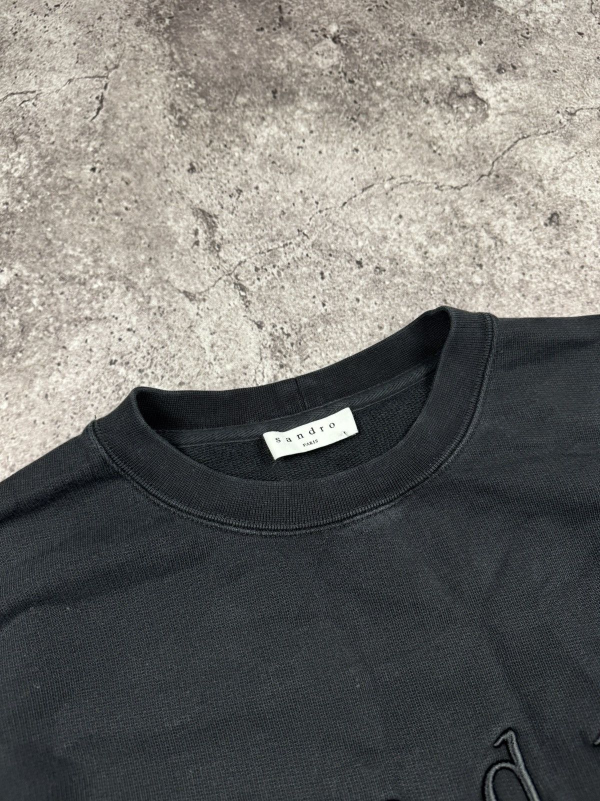 Sandro Sandro Paris big logo black crewneck sweater sweatshirt Size US M / EU 48-50 / 2 - 3 Thumbnail