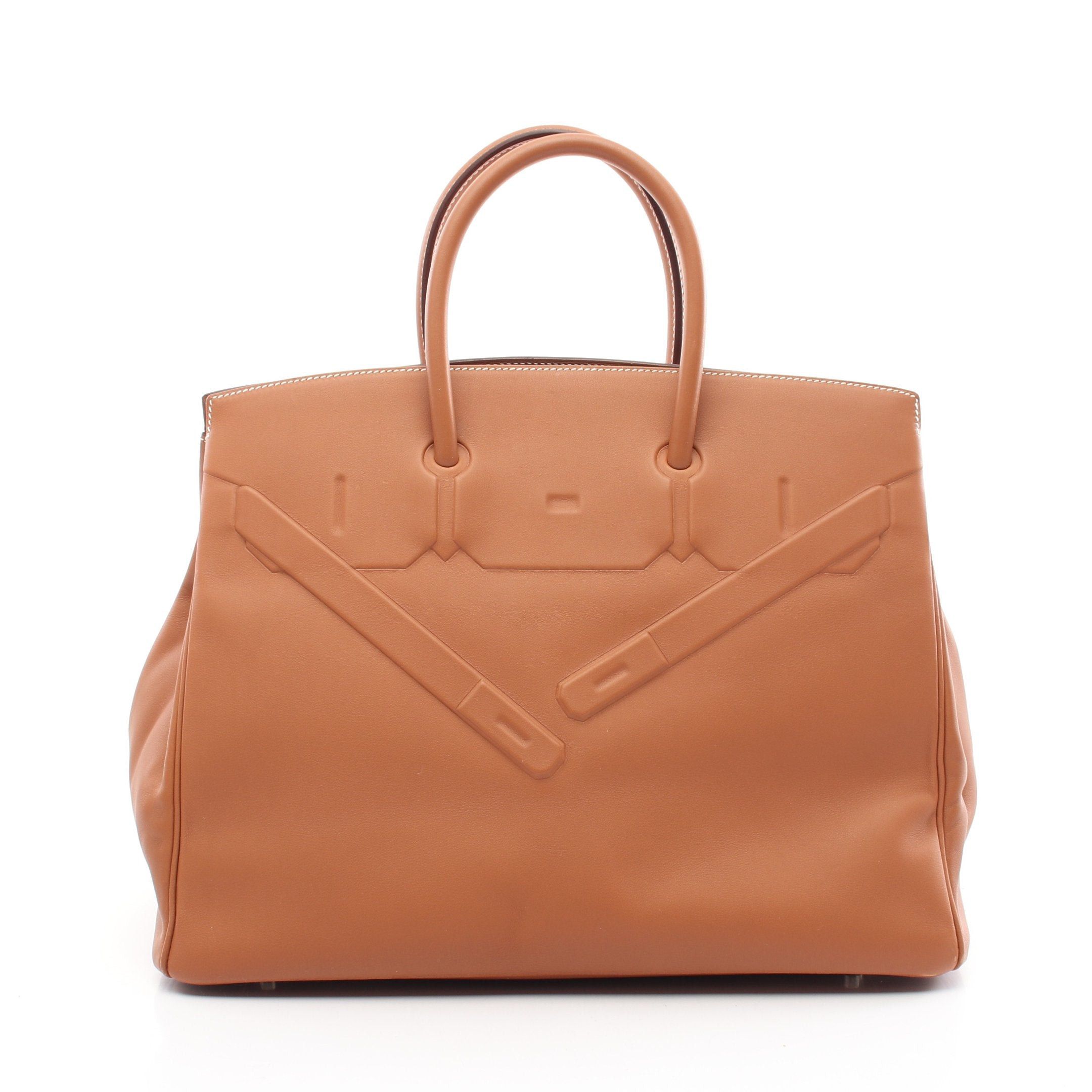 Hermes Hermes Shadow Birkin 35 Gold Handbag Veau Swift Light Brown Silver Hardware D Stamp Size ONE SIZE - 1 Thumbnail