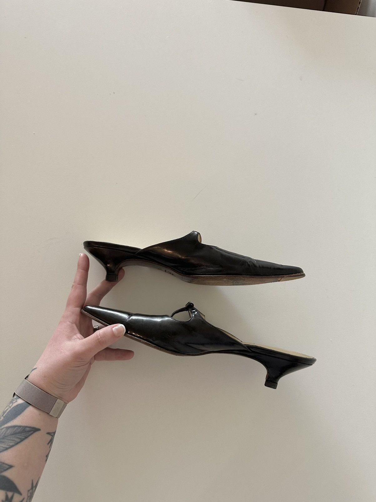 Miu Miu Vintage Miu Miu 90s Archive Mules Kitten Coquette Office Size US 10 / IT 40 - 3 Thumbnail