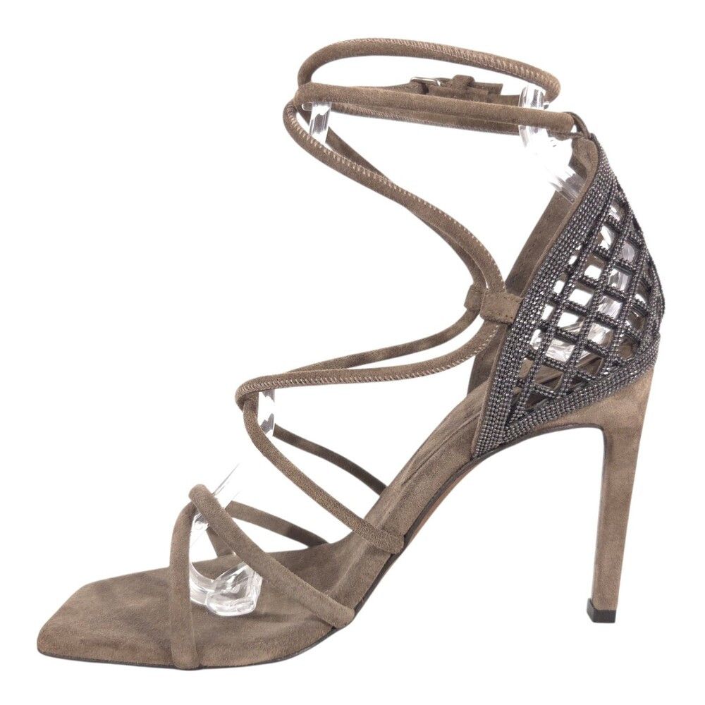 Brunello Cucinelli Brunello Cucinelli Monili Cage Suede Lace Up Heel US 6 EU 36 Size US 6 / IT 36 - 8 Thumbnail