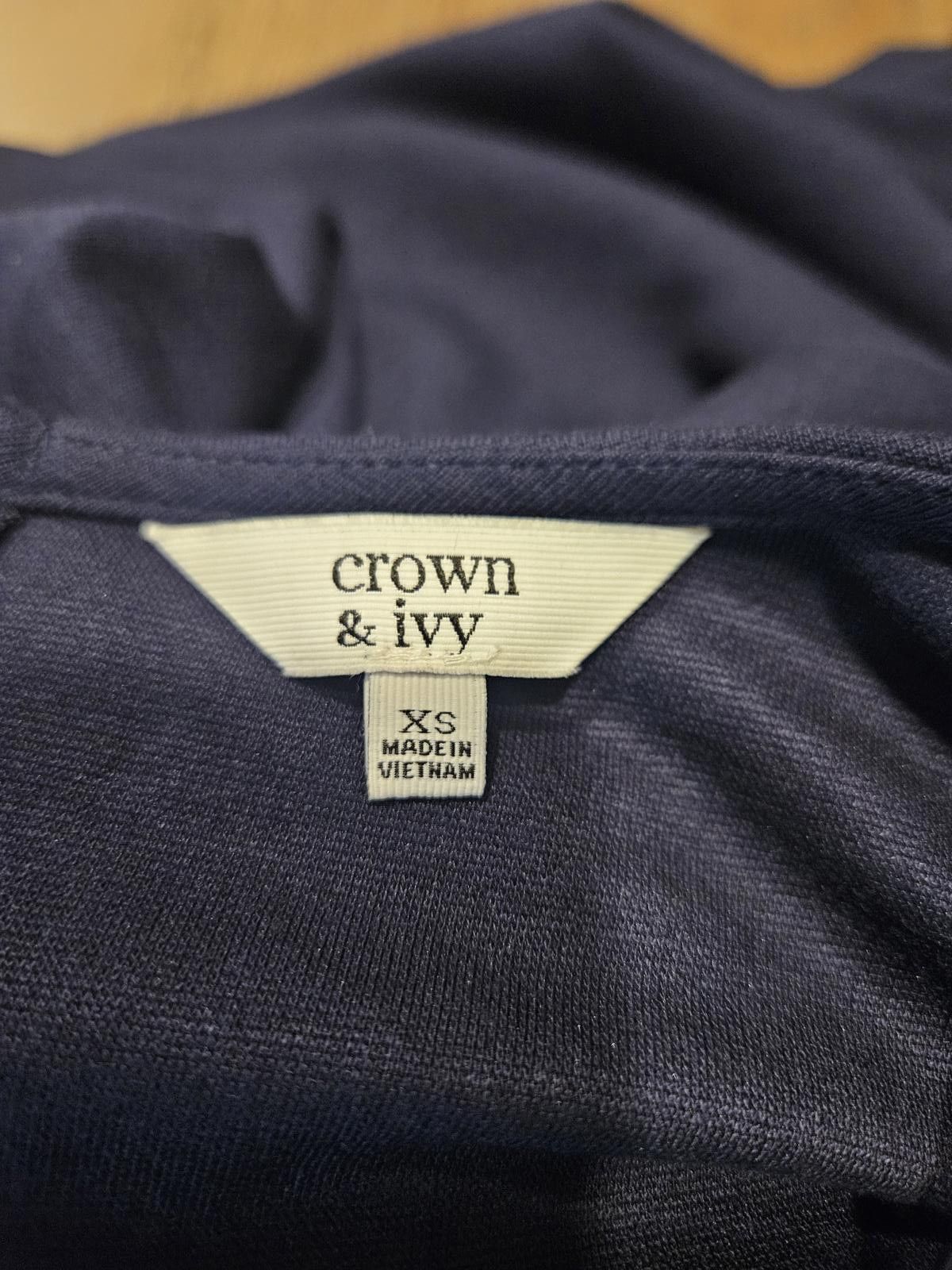 Designer Nwt Crown & Ivy Novel Navy Long Sleeve with Tulle Size S / US 4 / IT 40 - 5 Thumbnail