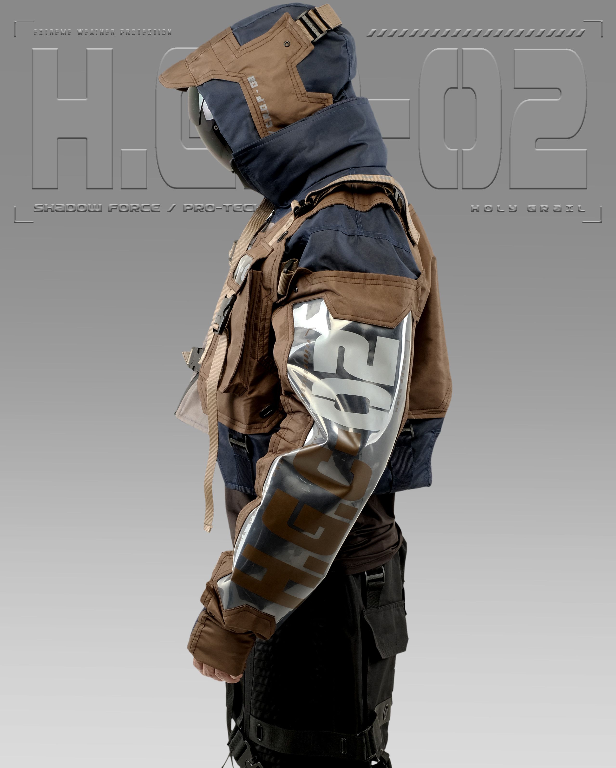 Hi Tec H-G JACKET CROP "SHADOW FORCE" TECHWEAR CYBERPUNK HOLYGRAIL Size US L / EU 52-54 / 3 - 7 Thumbnail