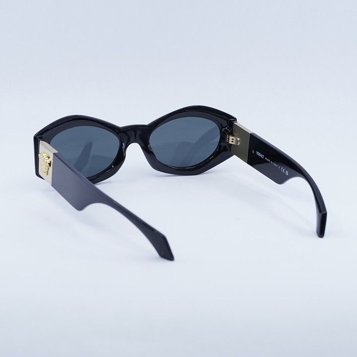 Versace Versace VE4466U GB1/87 Sunglasses Black Geometric Frame Size ONE SIZE - 10 Thumbnail