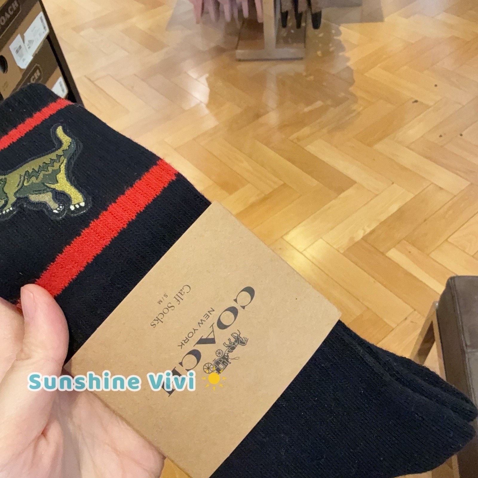 Coach NWT Coach Rexy Calf Socks black Choose s/m CAZ36 Size ONE SIZE - 3 Thumbnail
