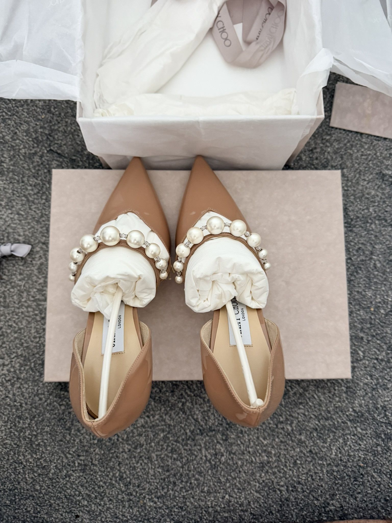 Jimmy Choo Jimmy Choo Aurelie 85 l 38 Ballet Pink/White Size US 8 / IT 38 - 3 Thumbnail