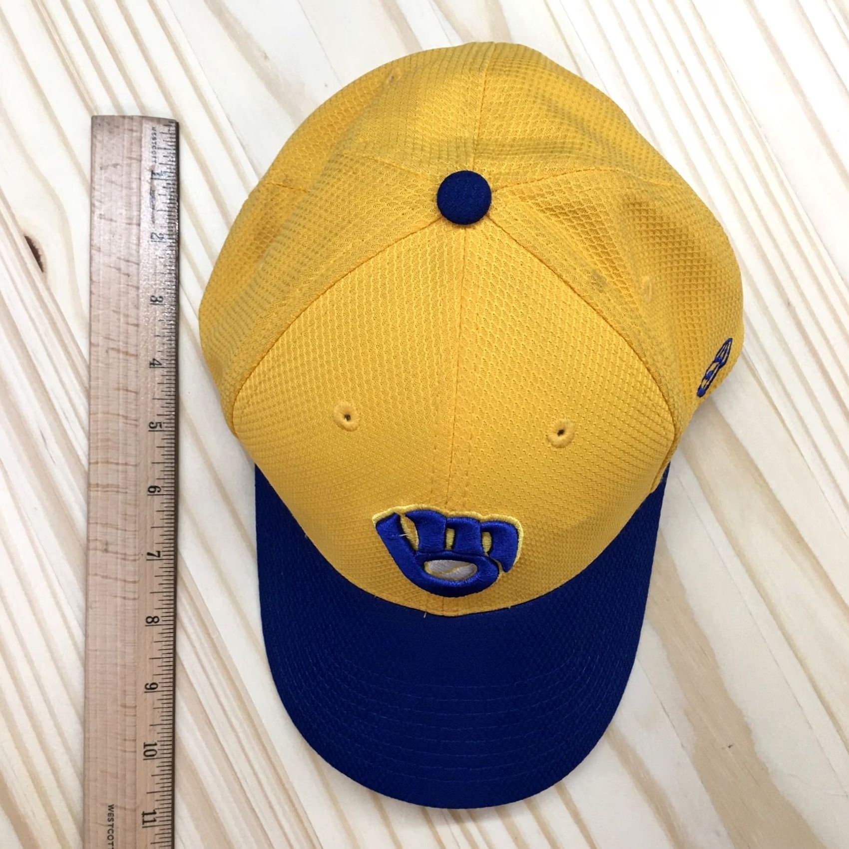 New Era Milwaukee Brewers New Era Baseball Cap Men Blue Gold S/M Fitted Embroidered Logo Size ONE SIZE - 4 Thumbnail