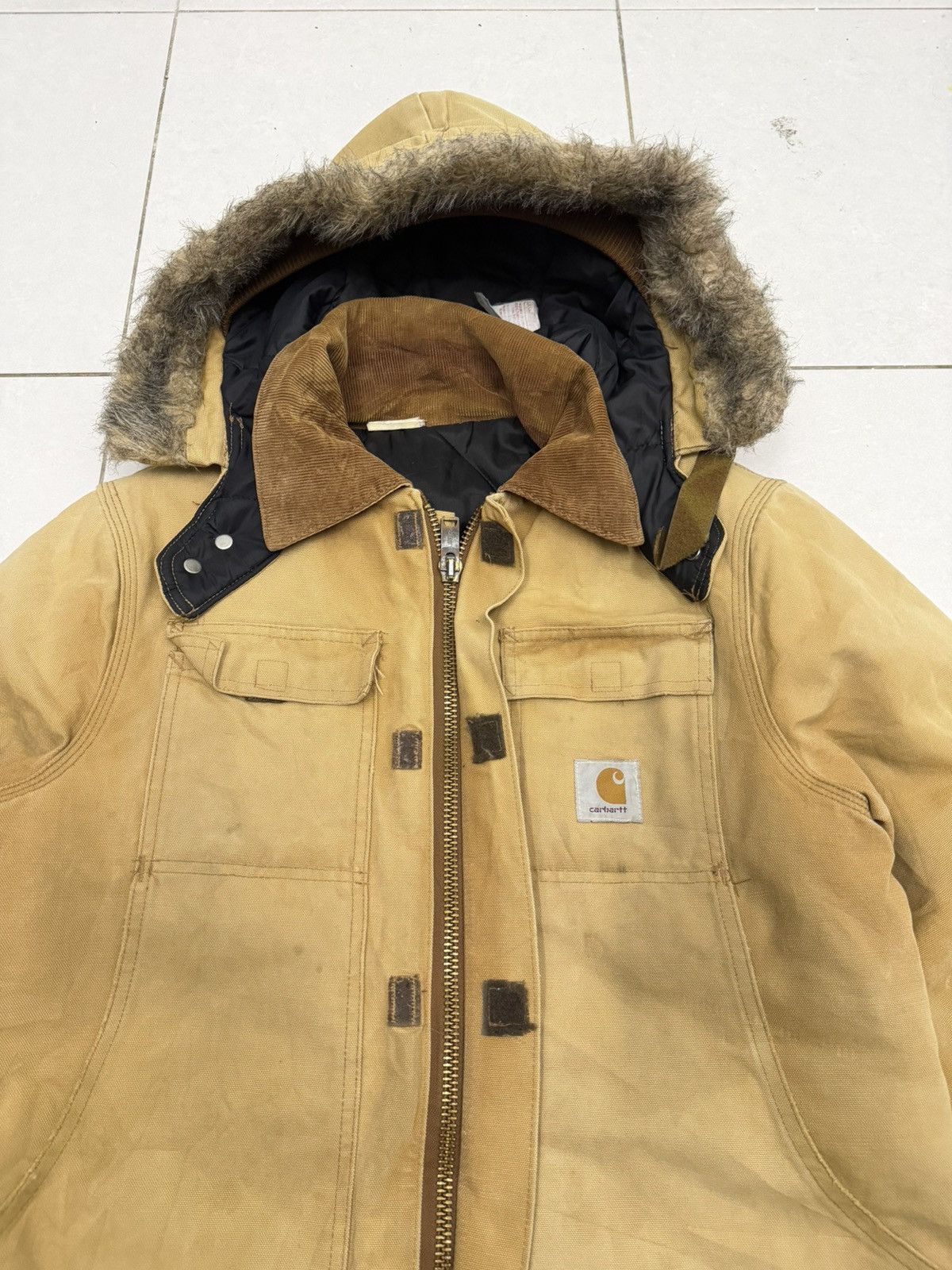 Carhartt Vintage Carhartt USA Hooded Jacket Size US L / EU 52-54 / 3 - 7 Thumbnail