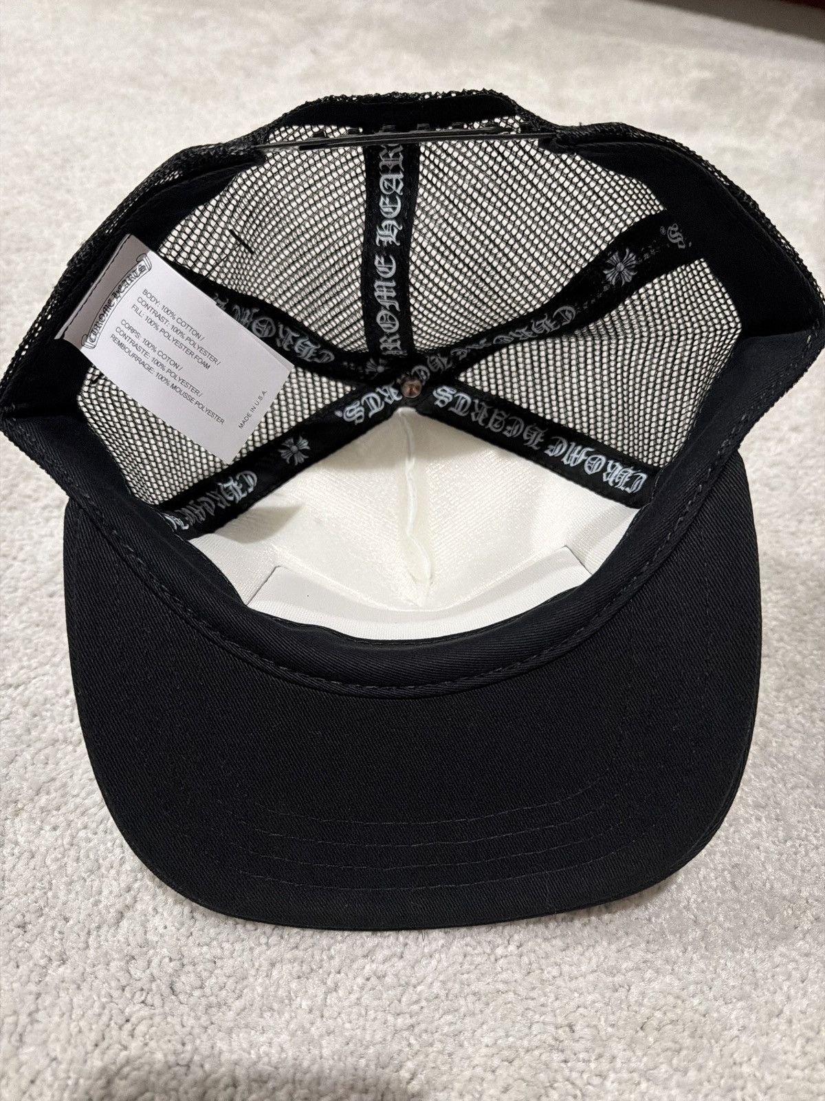Chrome Hearts Chrome Hearts CH Hollywood White Black Trucker Hat Size ONE SIZE - 3 Thumbnail