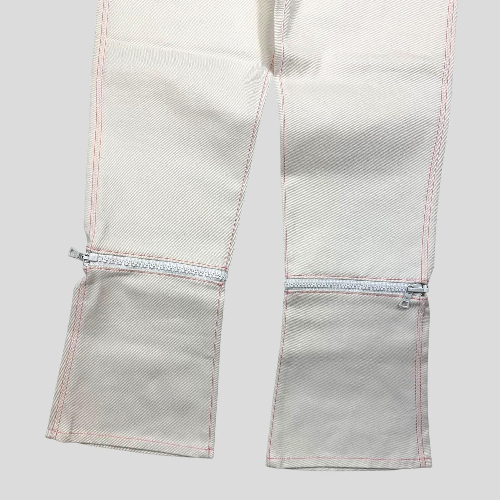 Miu Miu Miu Miu SS00 White and Pink Contrast Zip-off Bell Trousers 8 Size 27" / US 4 / IT 40 - 3 Thumbnail