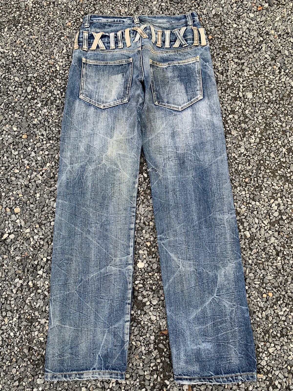 If Six Was Nine DOUBLE WAIST PUNK STYLE JAPANESE MUDMAX DISTRESSED DENIM Size US 28 / EU 44 - 4 Thumbnail