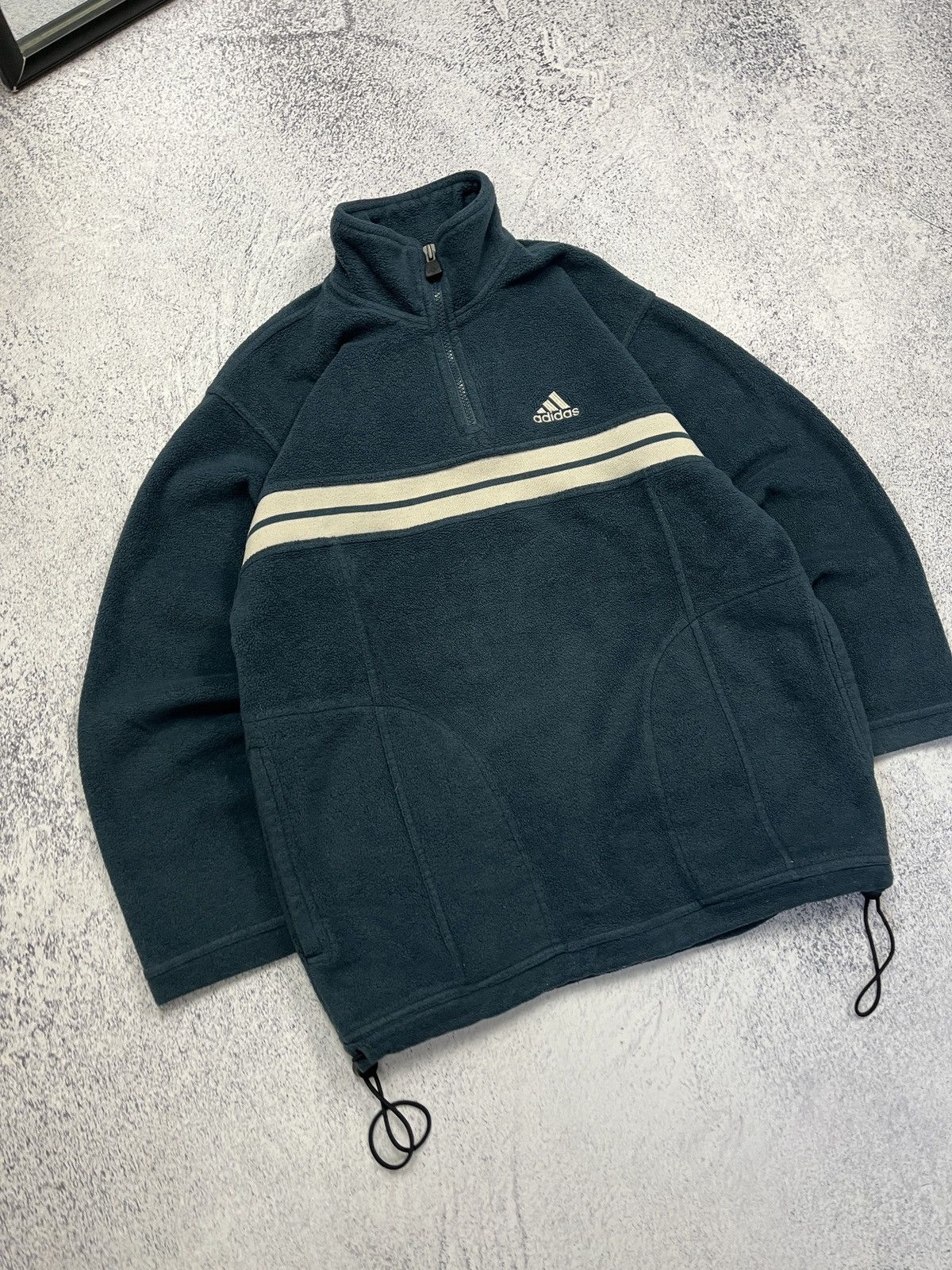 Adidas Vintage 00’s Adidas Fleece Jacket 1/4 Zip Sweatshirt Y2k Size US S / EU 44-46 / 1 - 3 Thumbnail