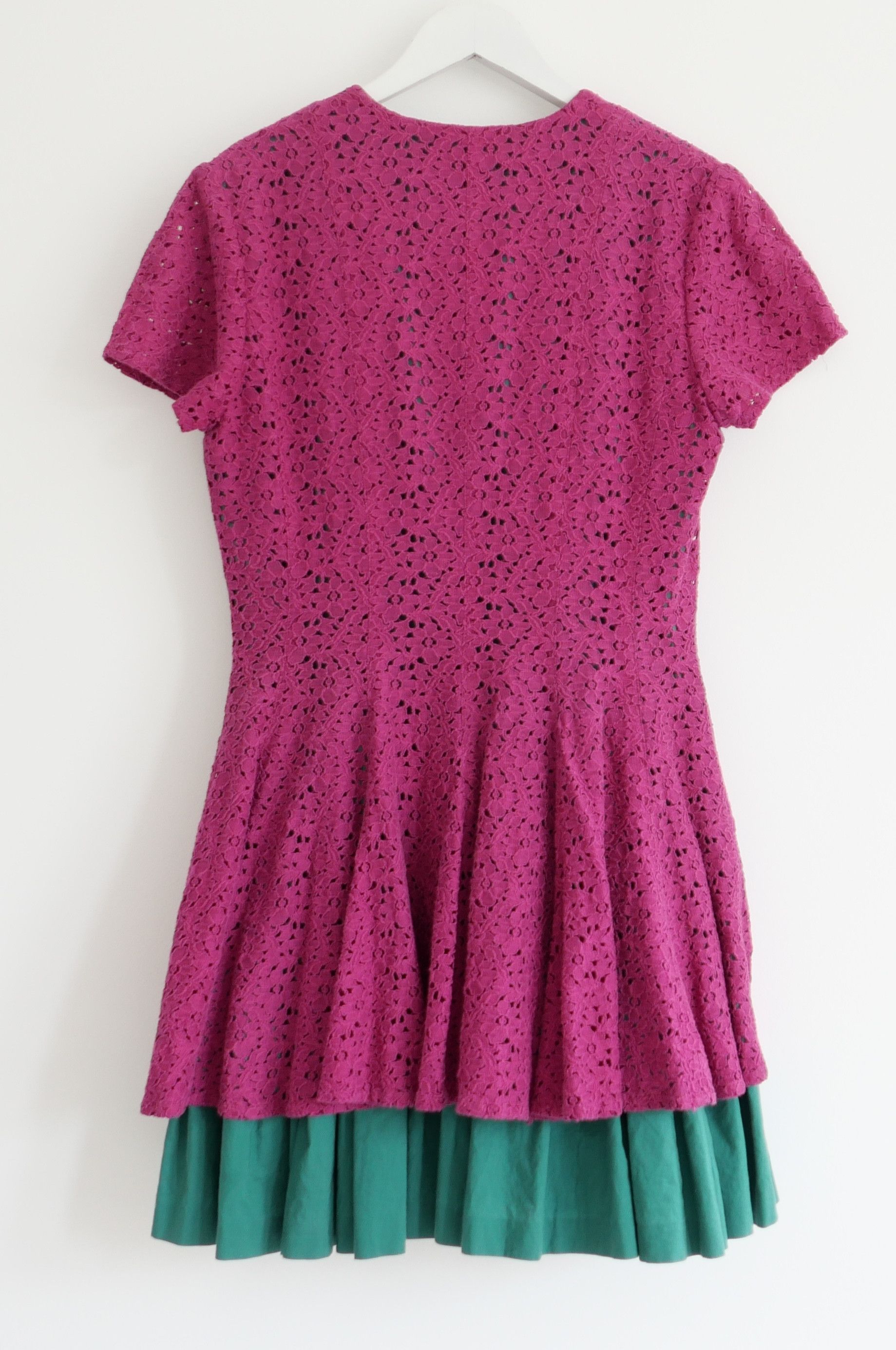 Composition by Kenzo Kenzo Composition 1980S Pink & Green Flared Mini Dress Size S / US 4 / IT 40 - 4 Thumbnail